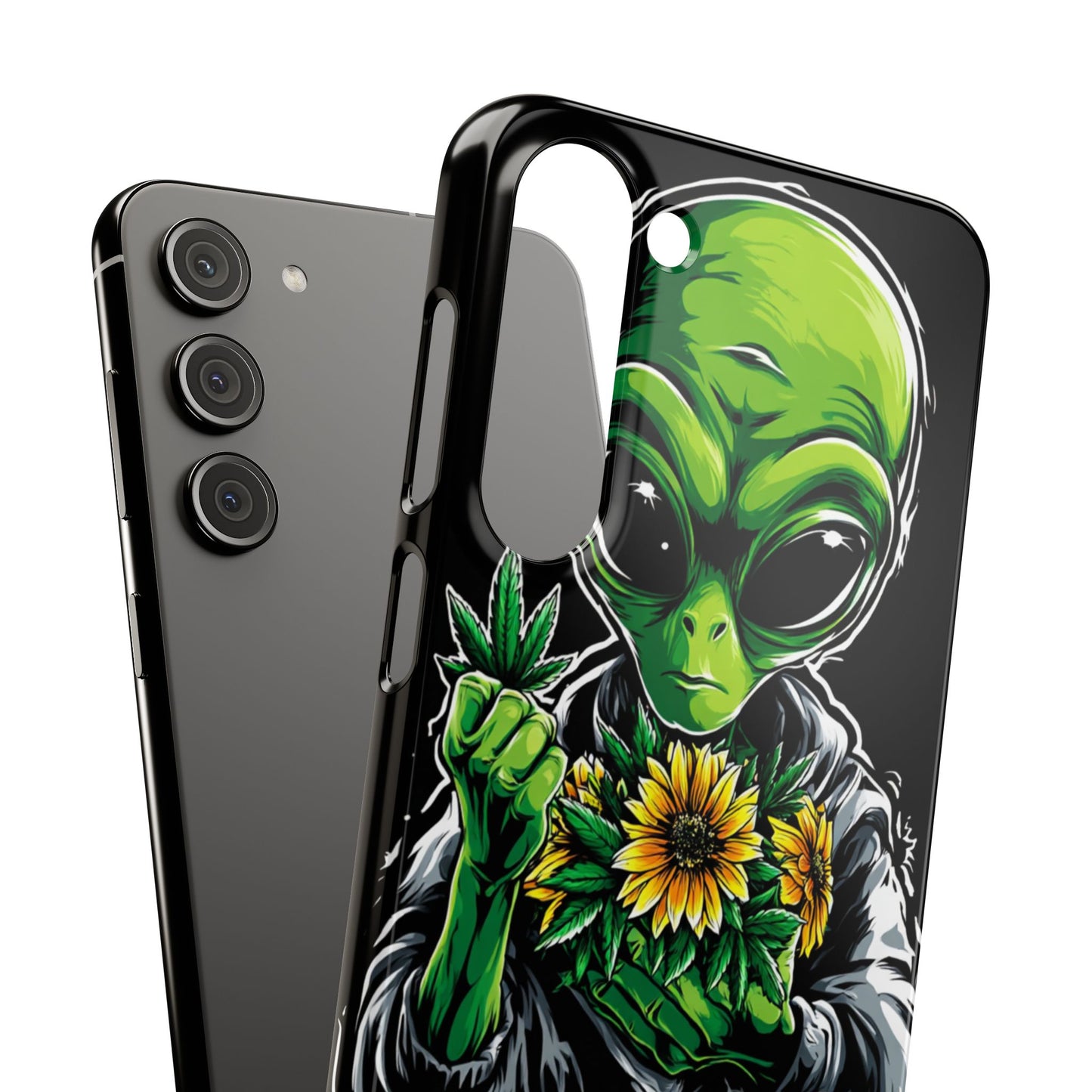 Alien Floral Snap Cases, Fun Phone Case, Gifts for Sci-Fi Lovers, Cute Alien Decor, Unique Tech Accessories