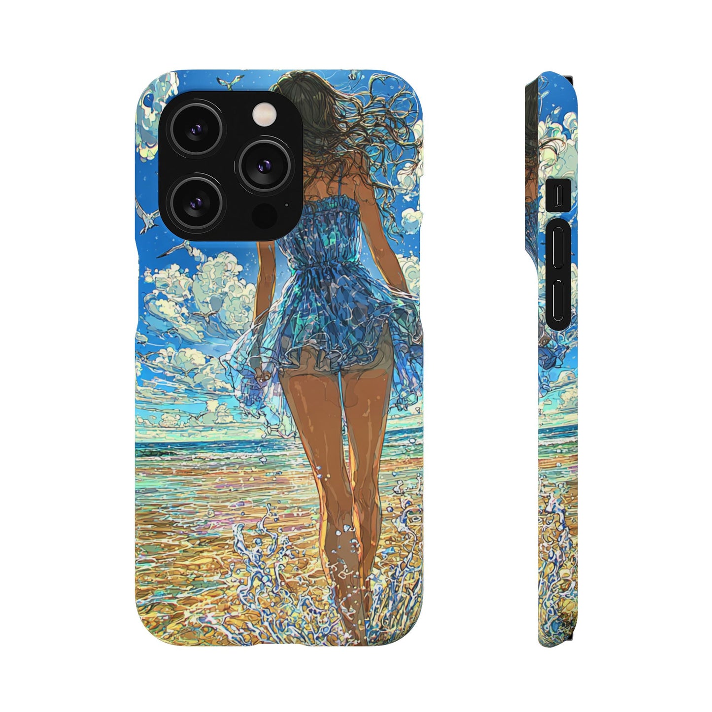 Summer Breeze Snap Case, Ocean Art Phone Cover, Beach Vibes Cell Case, Gift for Her, Custom Phone Accessory
