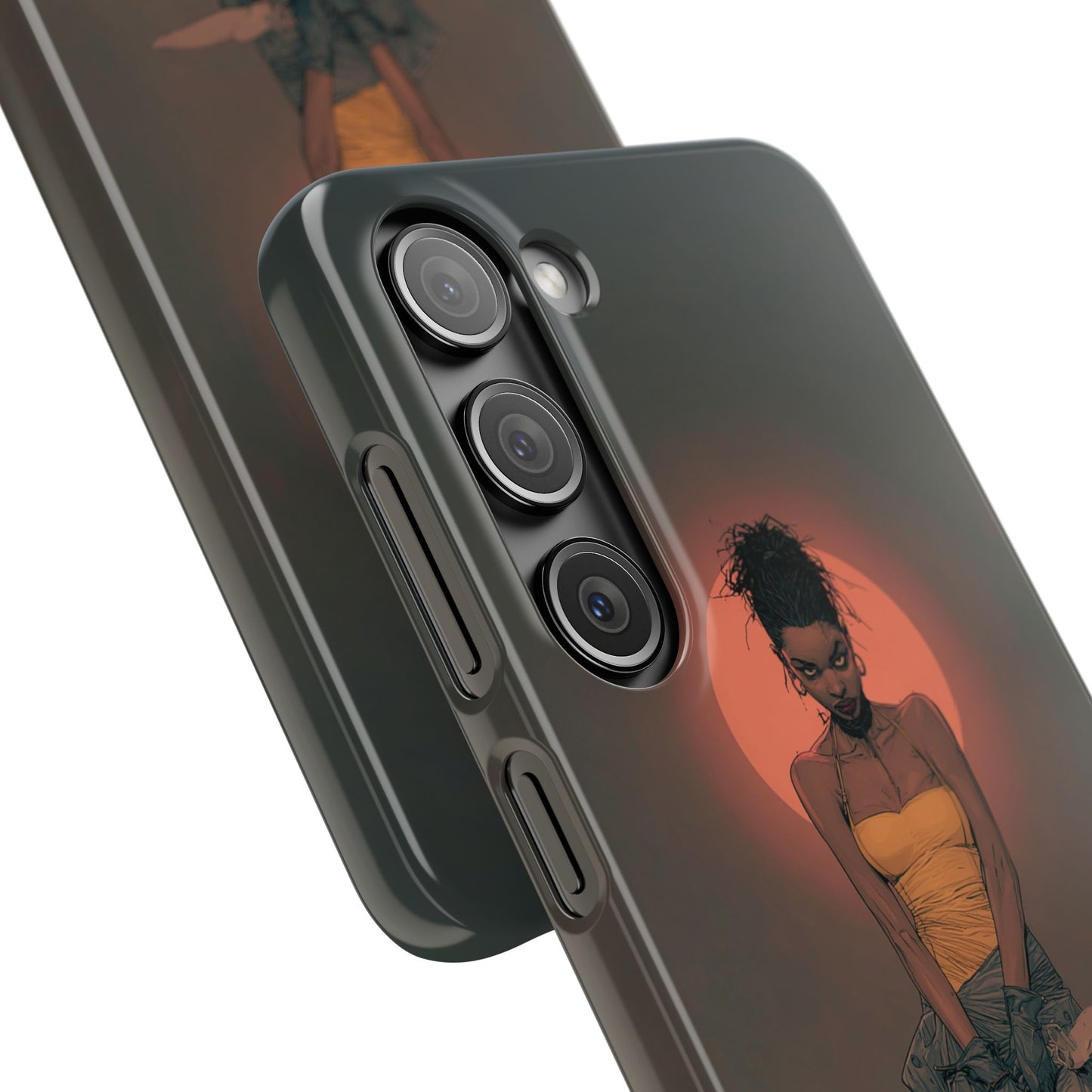 Creepy Vampire Girl Snap Case, Halloween Style iPhone Samsung Cover, Spooky Gothic Phone Accessories, Scary Horror Character Device