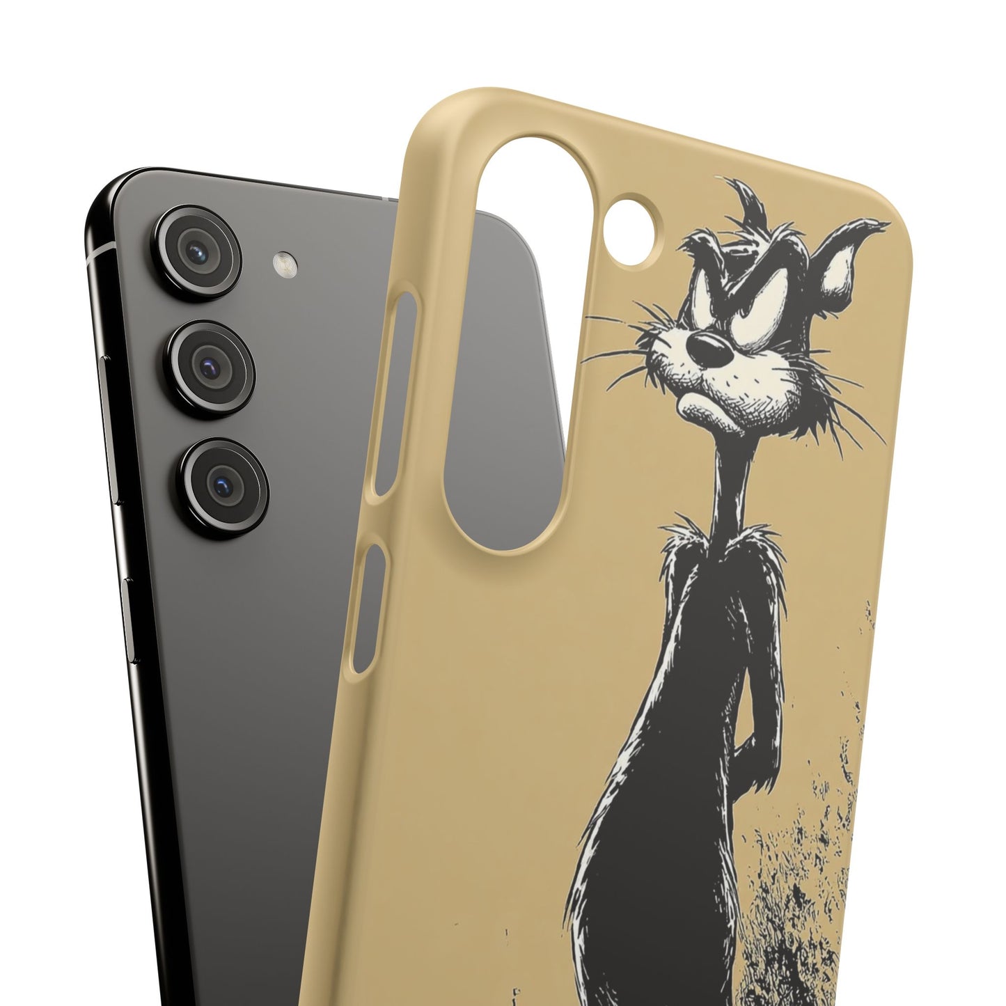 Whimsical Cartoon Snap Case, Fun Phone Cover, Unique Gift for Cat Lovers, Vibrant Art Case, Ideal for Birthdays