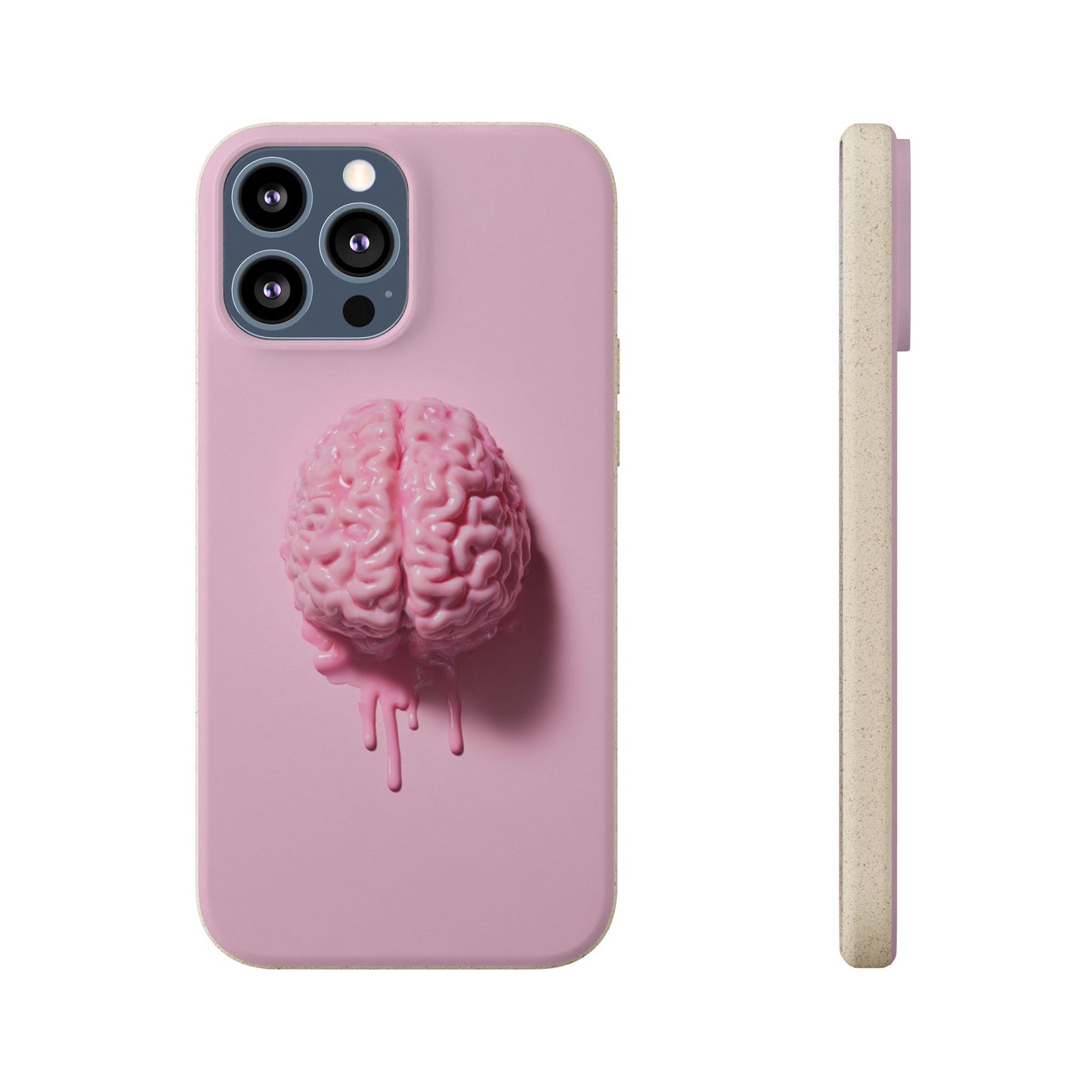 Eco-Friendly Brain Design Phone Case, Biodegradable Phone Cover, Unique Gift for Tech Lovers, Sustainable Accessory, Cute Phone Case