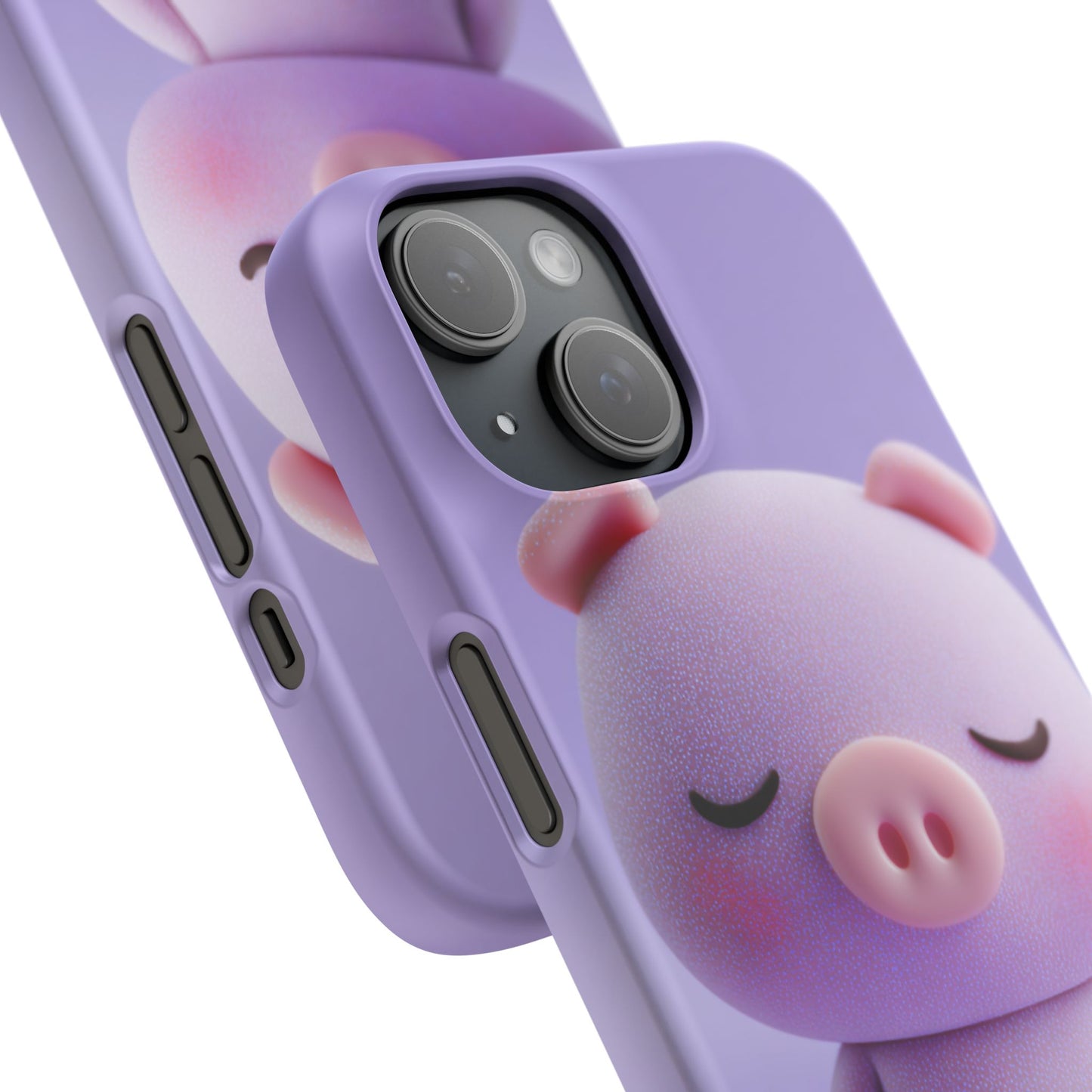 Cute Pig Snap Case for iPhone, Animal Lovers Phone Cover, Kawaii Aesthetic Accessory, Birthday Gift, Unique Phone Protection