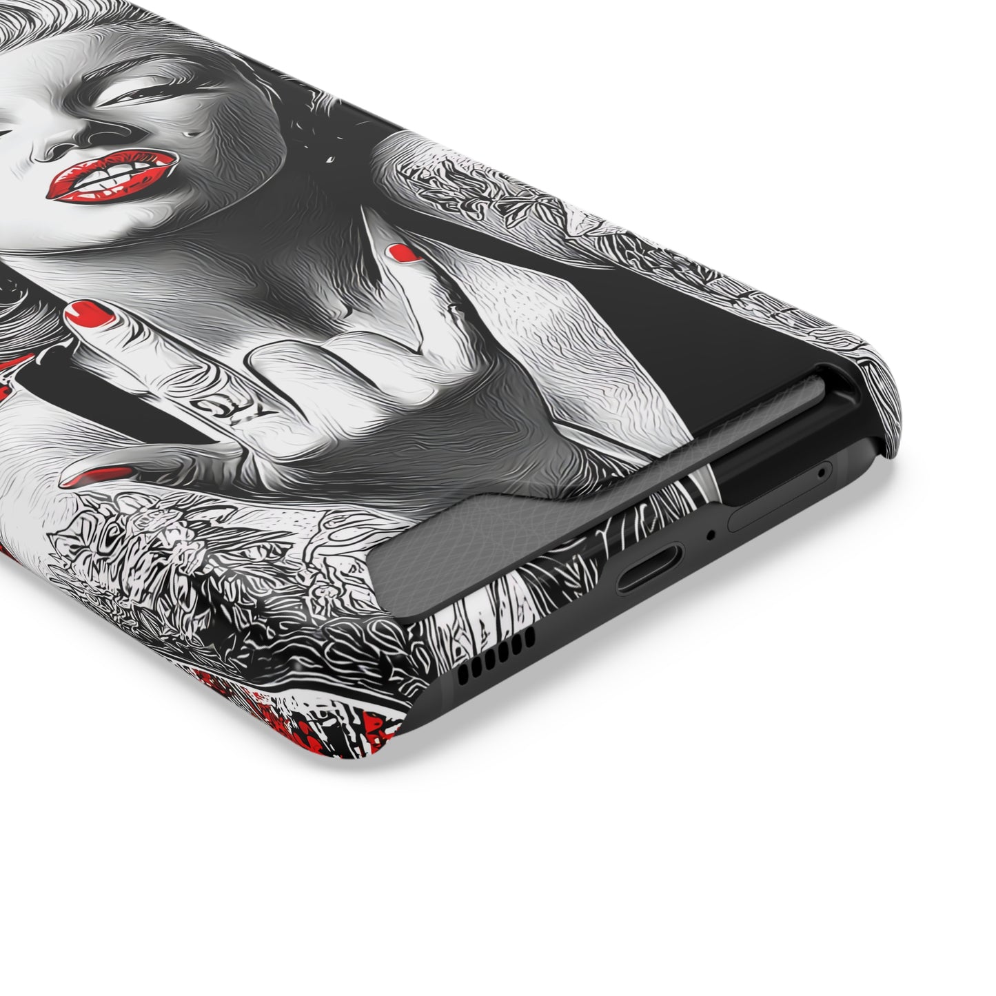 Bold Marilyn Monroe Phone Case with Card Holder, Stylish Phone Cover, Unique Gift for Her, Pop Culture Accessory, Modern Art Decor