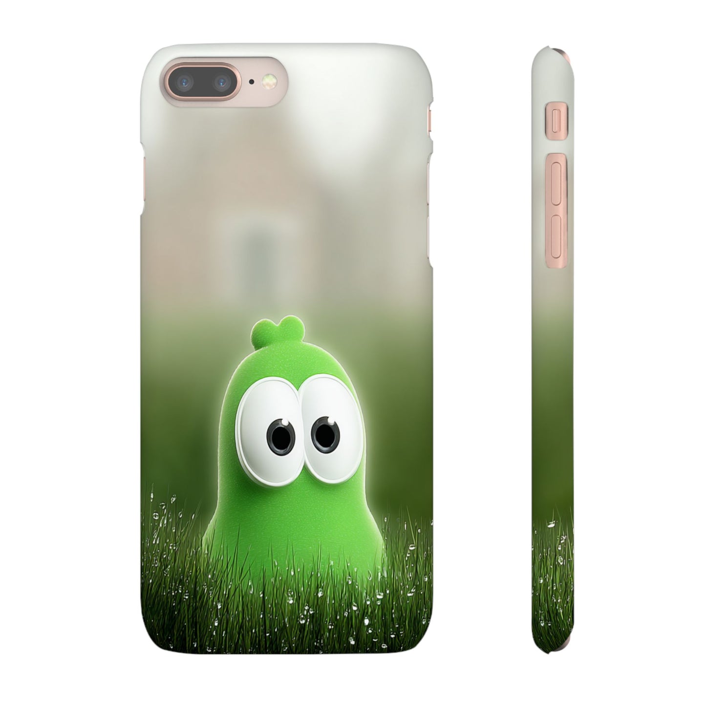 Cute Green Creature Phone Case, Snap Cases, Green Monster Phone Cover, Fun Phone Accessory, Playful Gift for Kids