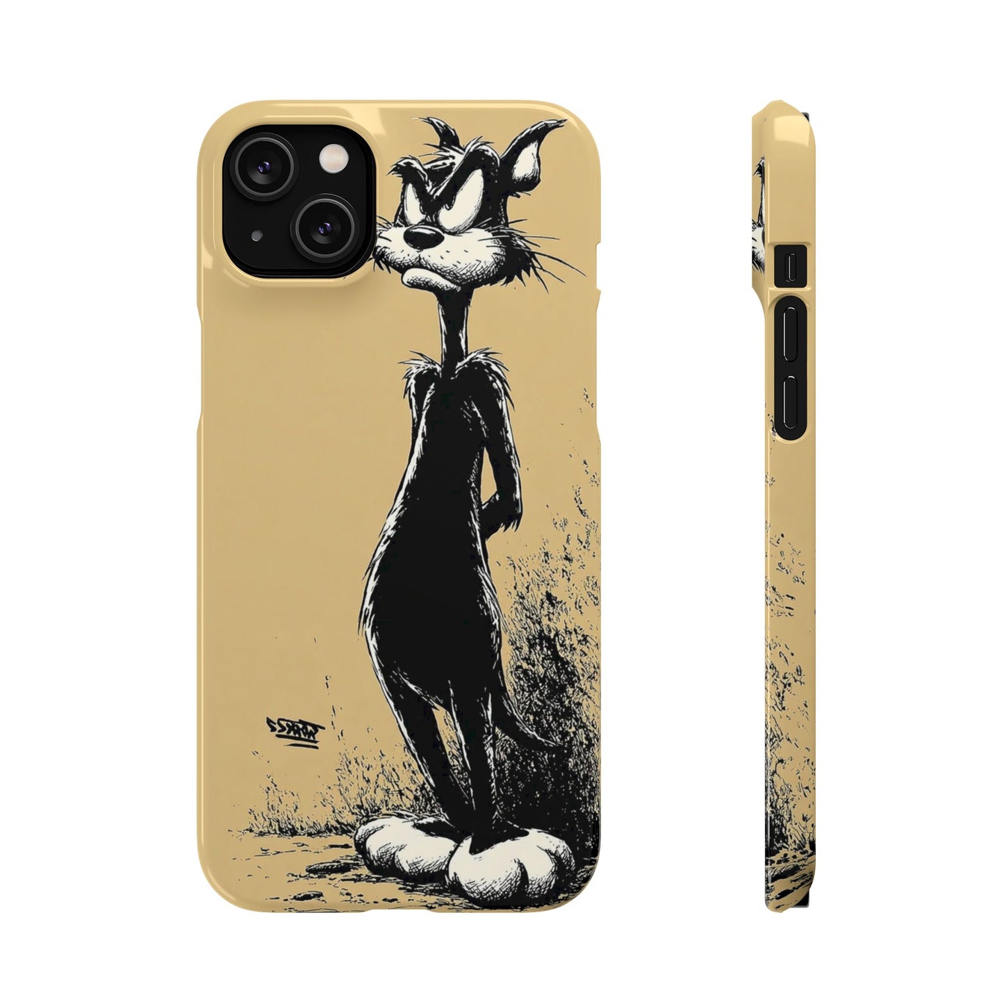 Whimsical Cartoon Snap Case, Fun Phone Cover, Unique Gift for Cat Lovers, Vibrant Art Case, Ideal for Birthdays