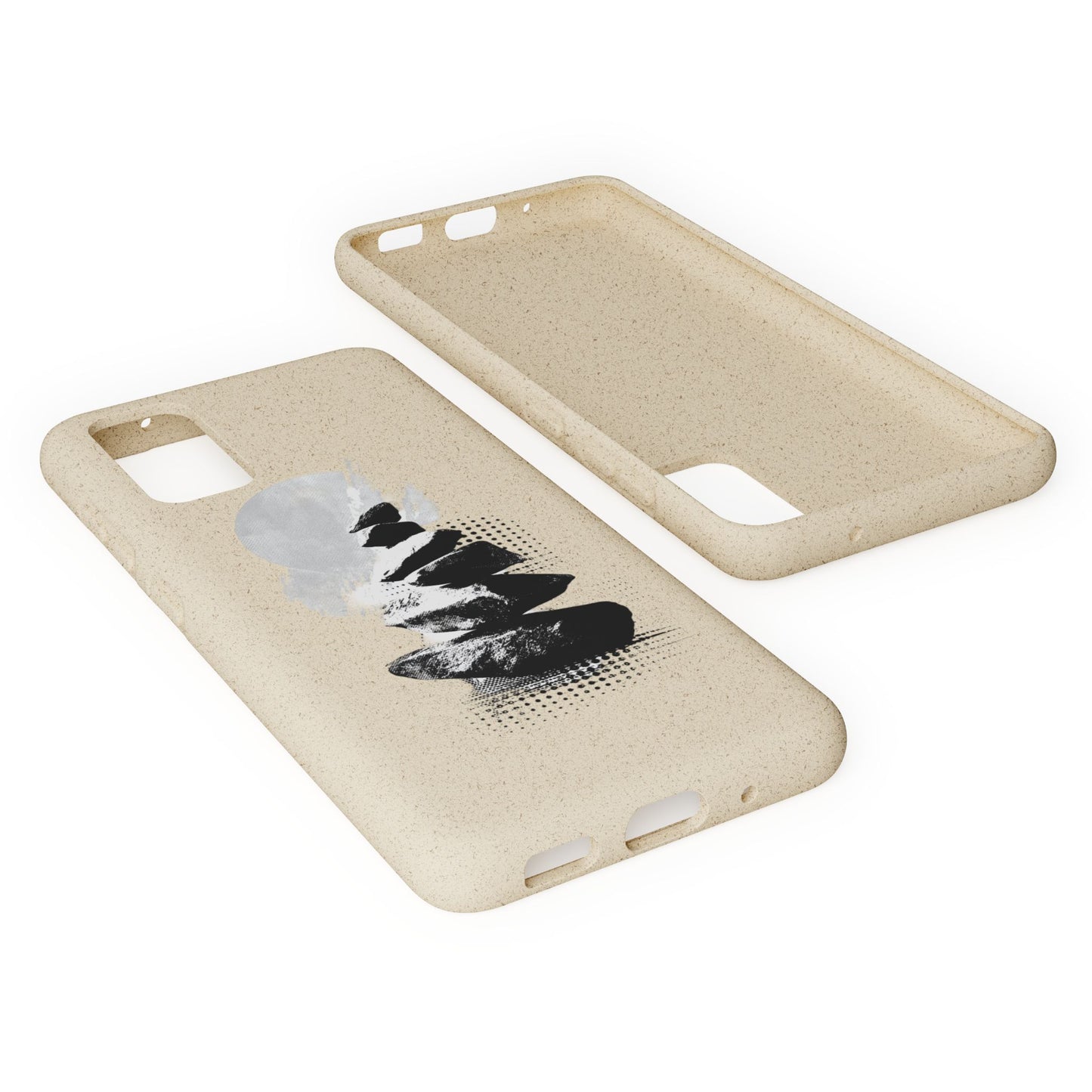 Biodegradable Plastic Free Phone Case Minimalistic Cairn Design Suitable For Iphones And Samsungs