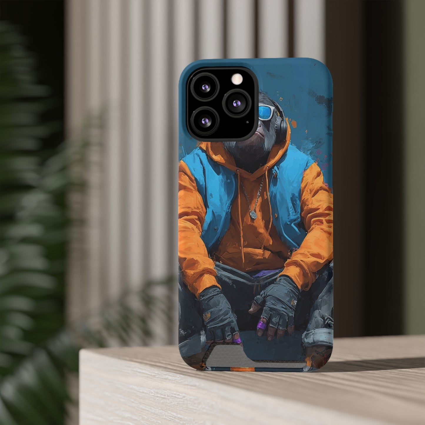 Trendy Phone Case with Card Holder, Stylish Smartphone Protector, Unique Gift for Teens, Graphic Phone Cover, Cool Accessories