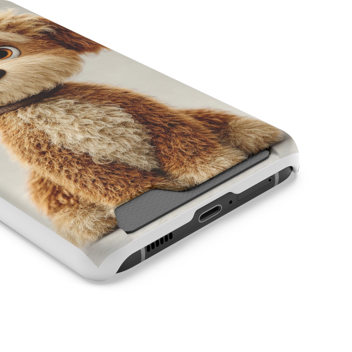 Cute Dog Phone Case With Card Holder, Pet Lover Gift, Stylish Phone Accessory, Dog-Themed Phone Cover, Animal Aesthetic