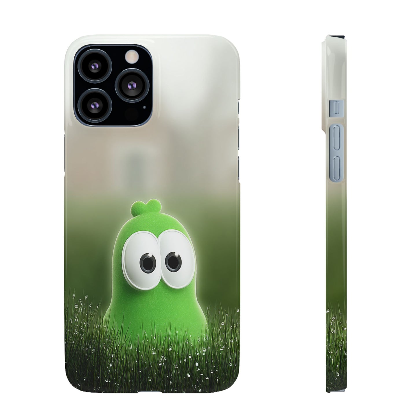Cute Green Creature Phone Case, Snap Cases, Green Monster Phone Cover, Fun Phone Accessory, Playful Gift for Kids