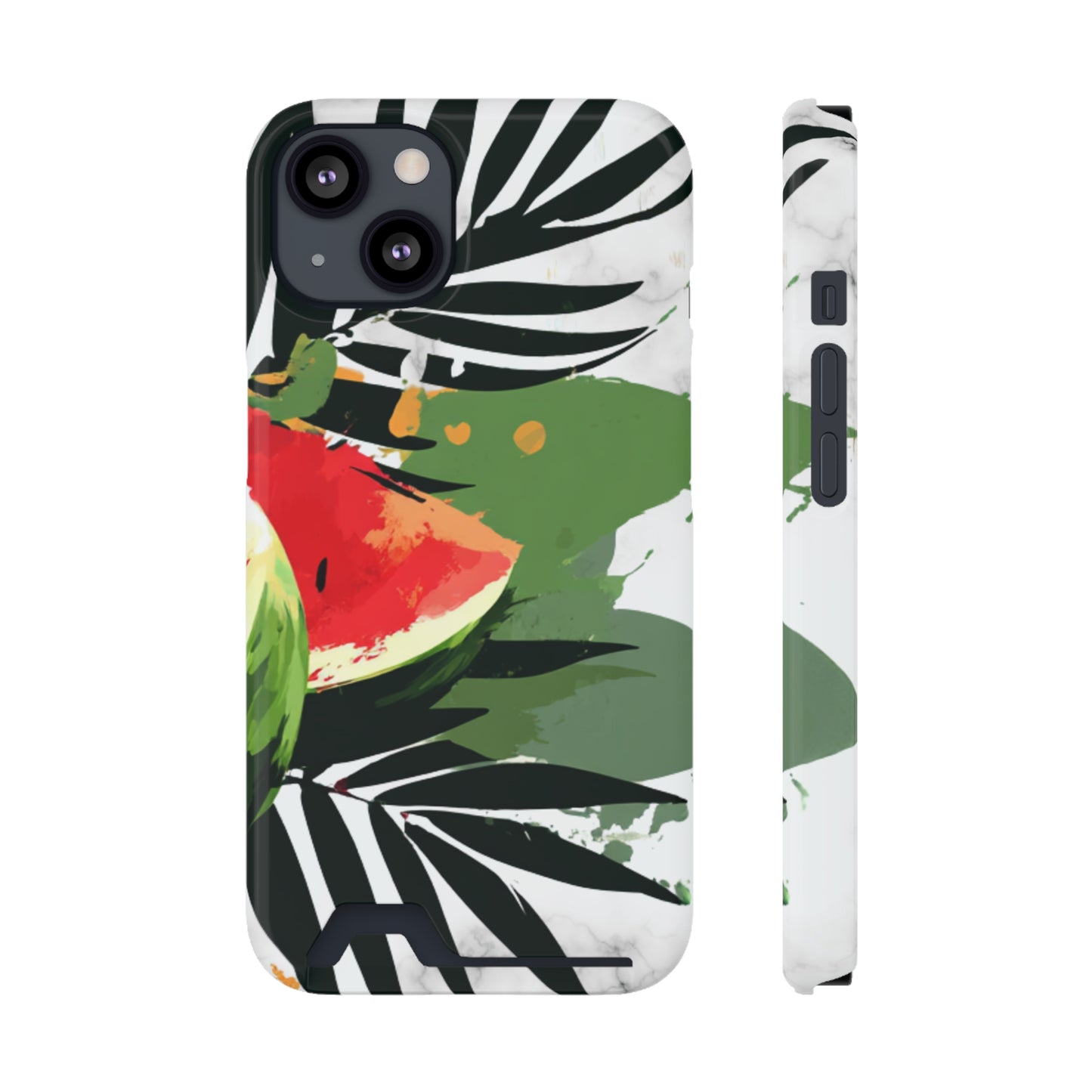 Tropical Phone Case with Card Holder, Floral Smartphone Cover, Summery Accessory, Gift for Beach Lovers, Vacation Essentials