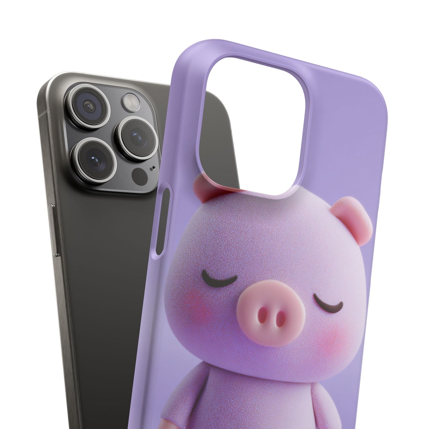Cute Pig Snap Case for iPhone, Animal Lovers Phone Cover, Kawaii Aesthetic Accessory, Birthday Gift, Unique Phone Protection