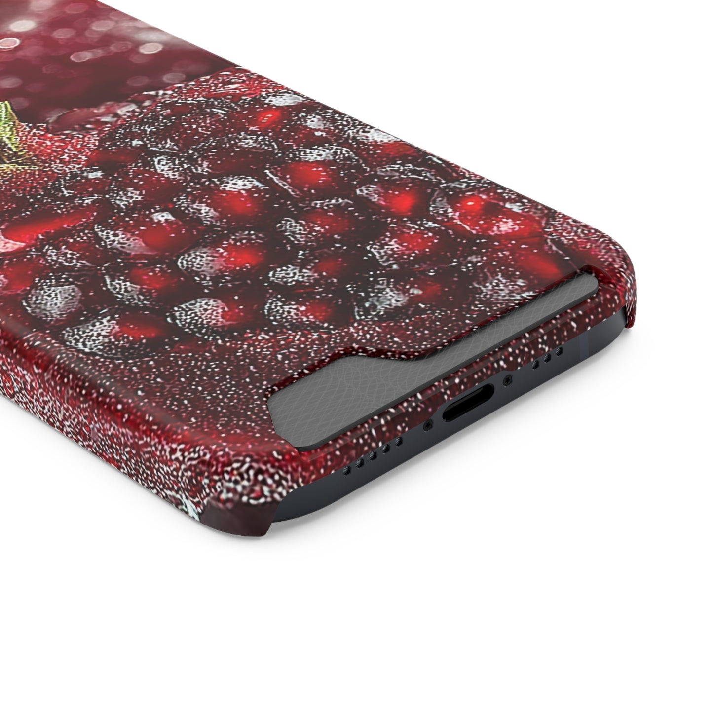 Pomegranate Phone Case with Card Holder, Durable Cover for Vegan Lovers, Fun Gift for Fruit Enthusiasts, Cute Accessory for Everyday Use