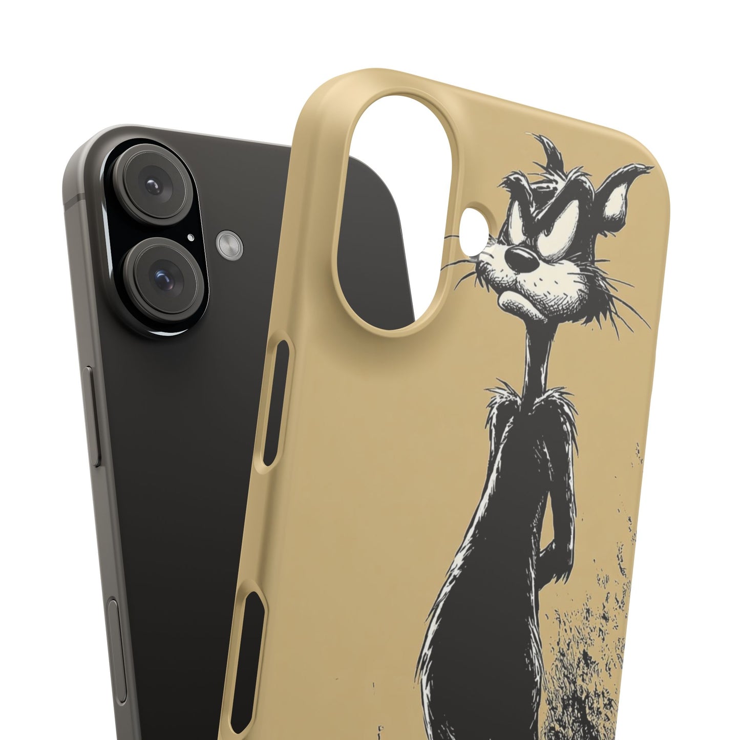 Whimsical Cartoon Snap Case, Fun Phone Cover, Unique Gift for Cat Lovers, Vibrant Art Case, Ideal for Birthdays