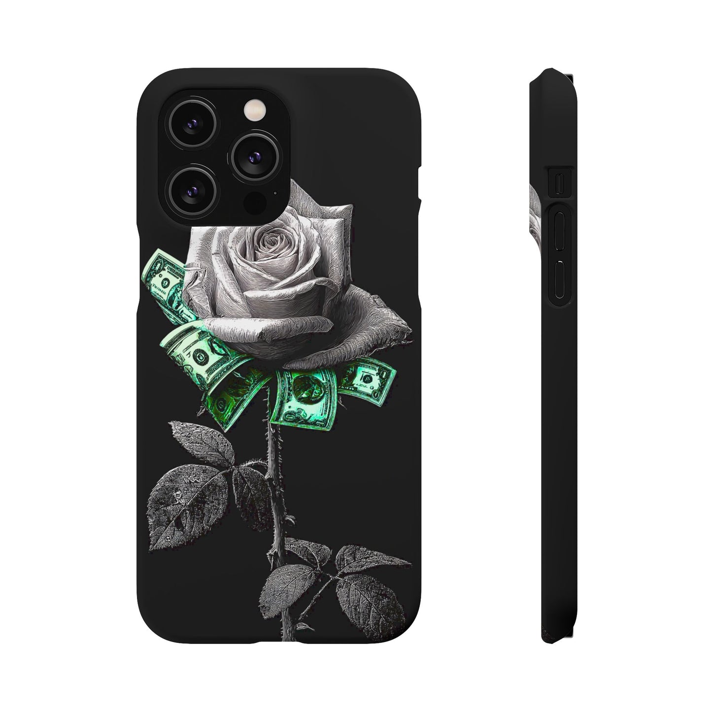 Stylish Rose & Money Snap Case - Floral Phone Protection, Trendy Gift for Him/Her, Birthday Present, Accessories for Teens