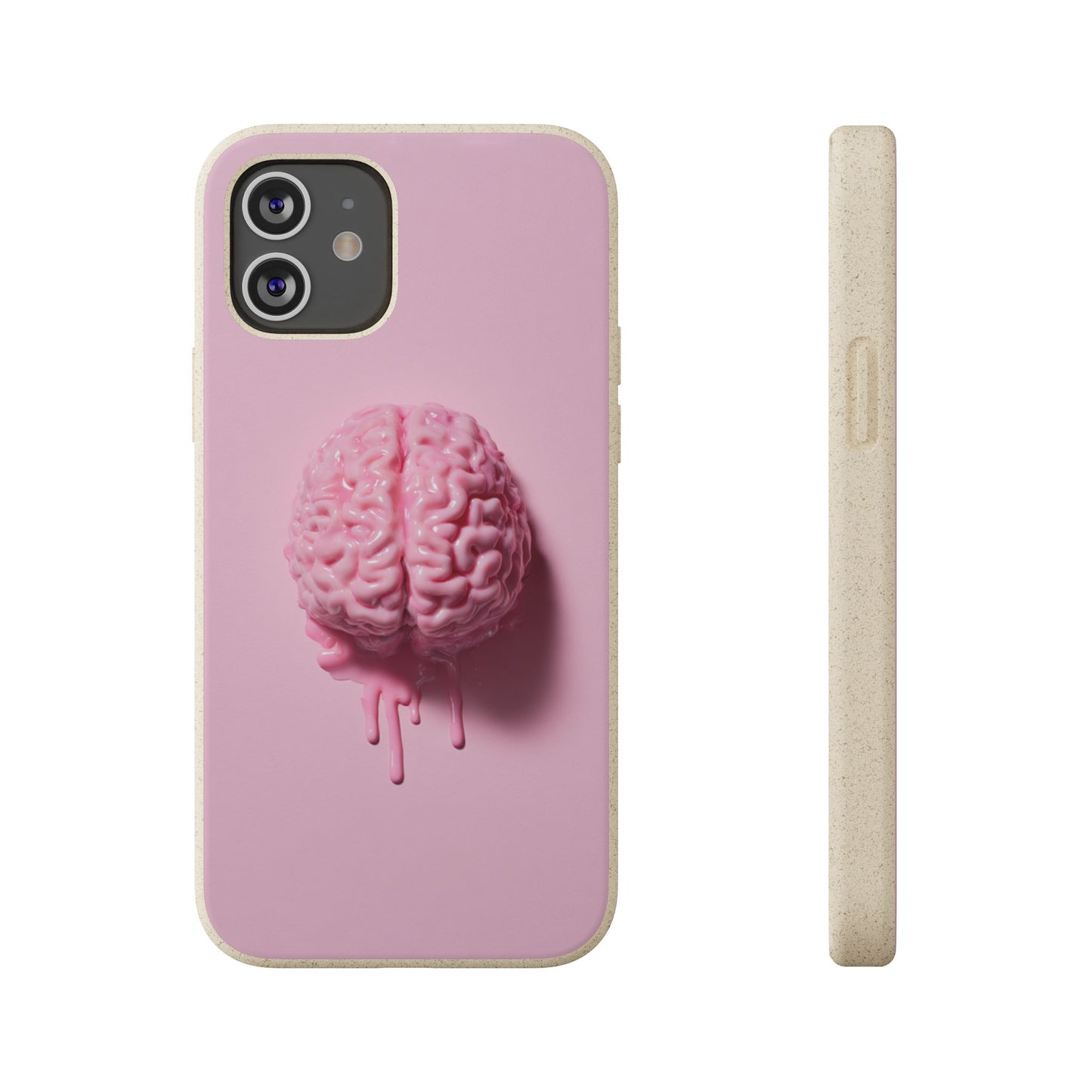 Eco-Friendly Brain Design Phone Case, Biodegradable Phone Cover, Unique Gift for Tech Lovers, Sustainable Accessory, Cute Phone Case