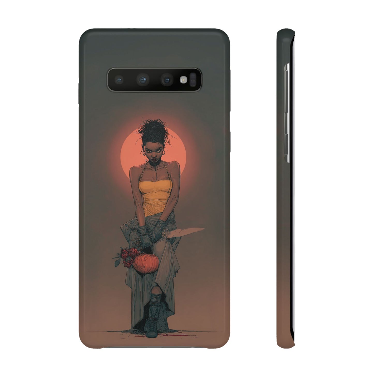 Creepy Vampire Girl Snap Case, Halloween Style iPhone Samsung Cover, Spooky Gothic Phone Accessories, Scary Horror Character Device