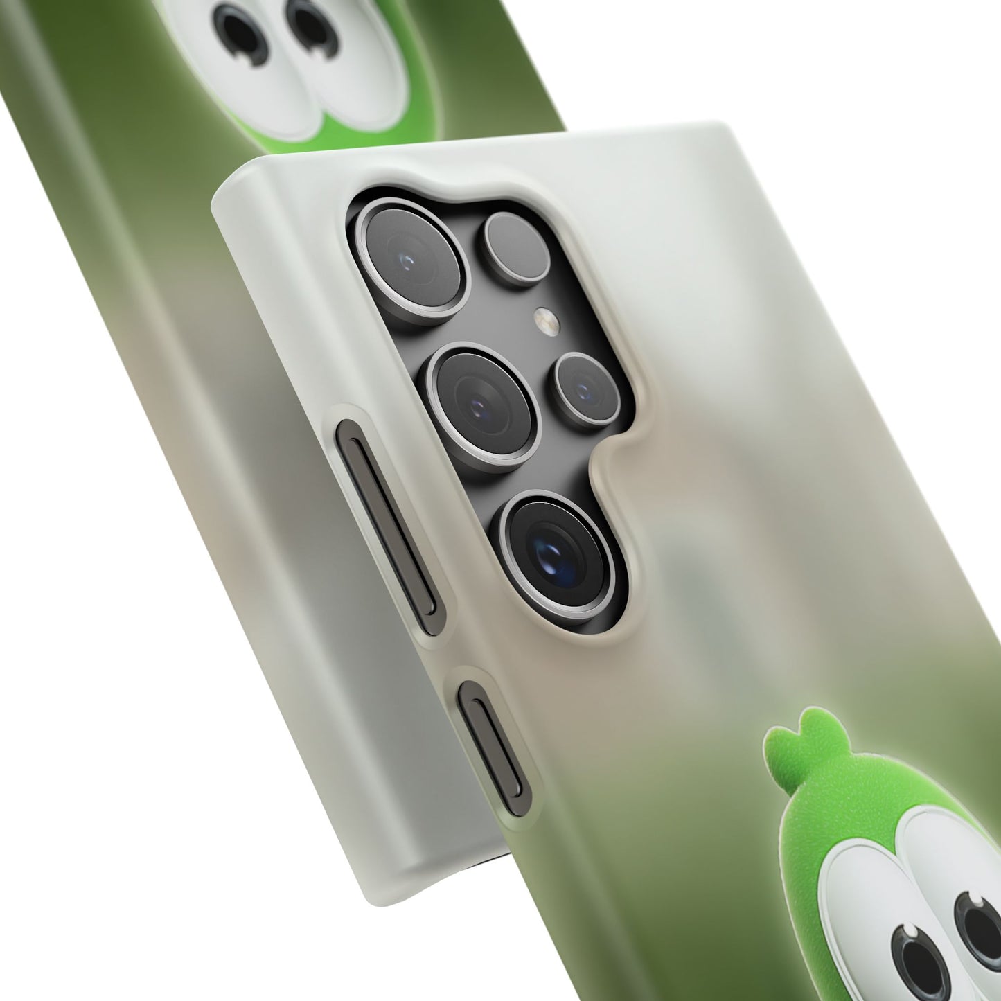 Cute Green Creature Phone Case, Snap Cases, Green Monster Phone Cover, Fun Phone Accessory, Playful Gift for Kids