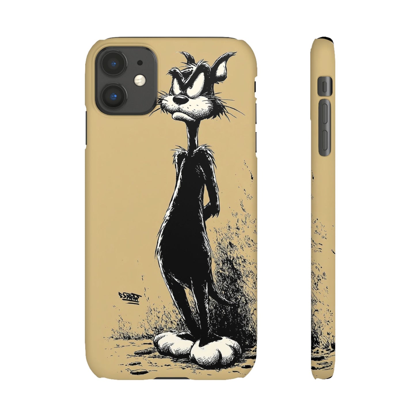 Whimsical Cartoon Snap Case, Fun Phone Cover, Unique Gift for Cat Lovers, Vibrant Art Case, Ideal for Birthdays