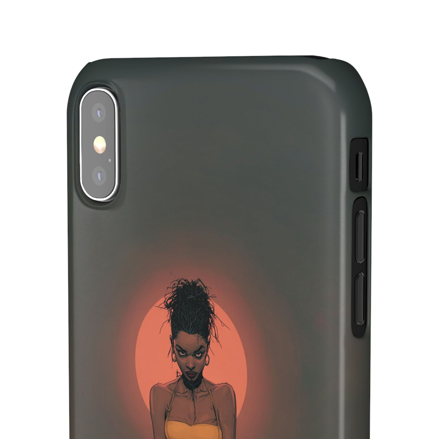 Creepy Vampire Girl Snap Case, Halloween Style iPhone Samsung Cover, Spooky Gothic Phone Accessories, Scary Horror Character Device