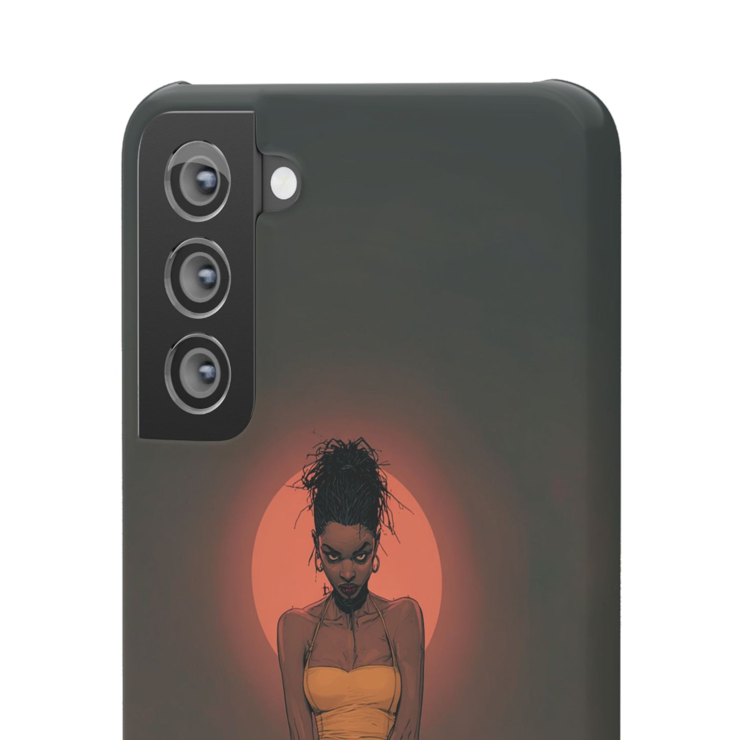 Creepy Vampire Girl Snap Case, Halloween Style iPhone Samsung Cover, Spooky Gothic Phone Accessories, Scary Horror Character Device