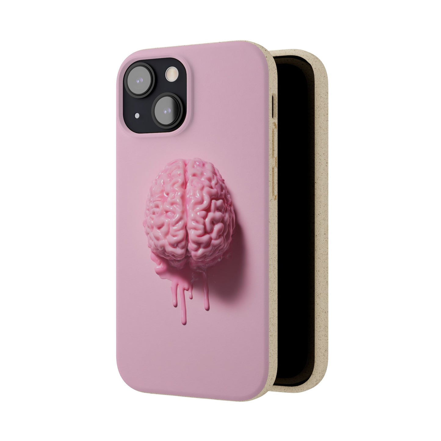 Eco-Friendly Brain Design Phone Case, Biodegradable Phone Cover, Unique Gift for Tech Lovers, Sustainable Accessory, Cute Phone Case