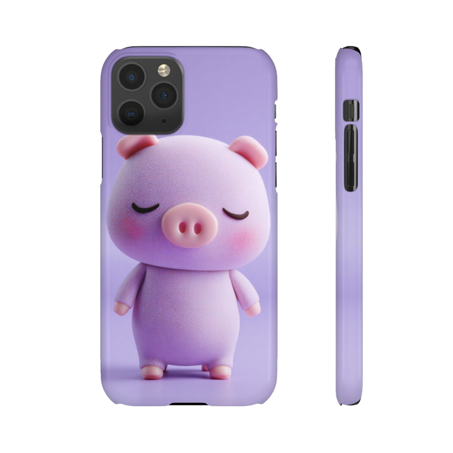 Cute Pig Snap Case for iPhone, Animal Lovers Phone Cover, Kawaii Aesthetic Accessory, Birthday Gift, Unique Phone Protection