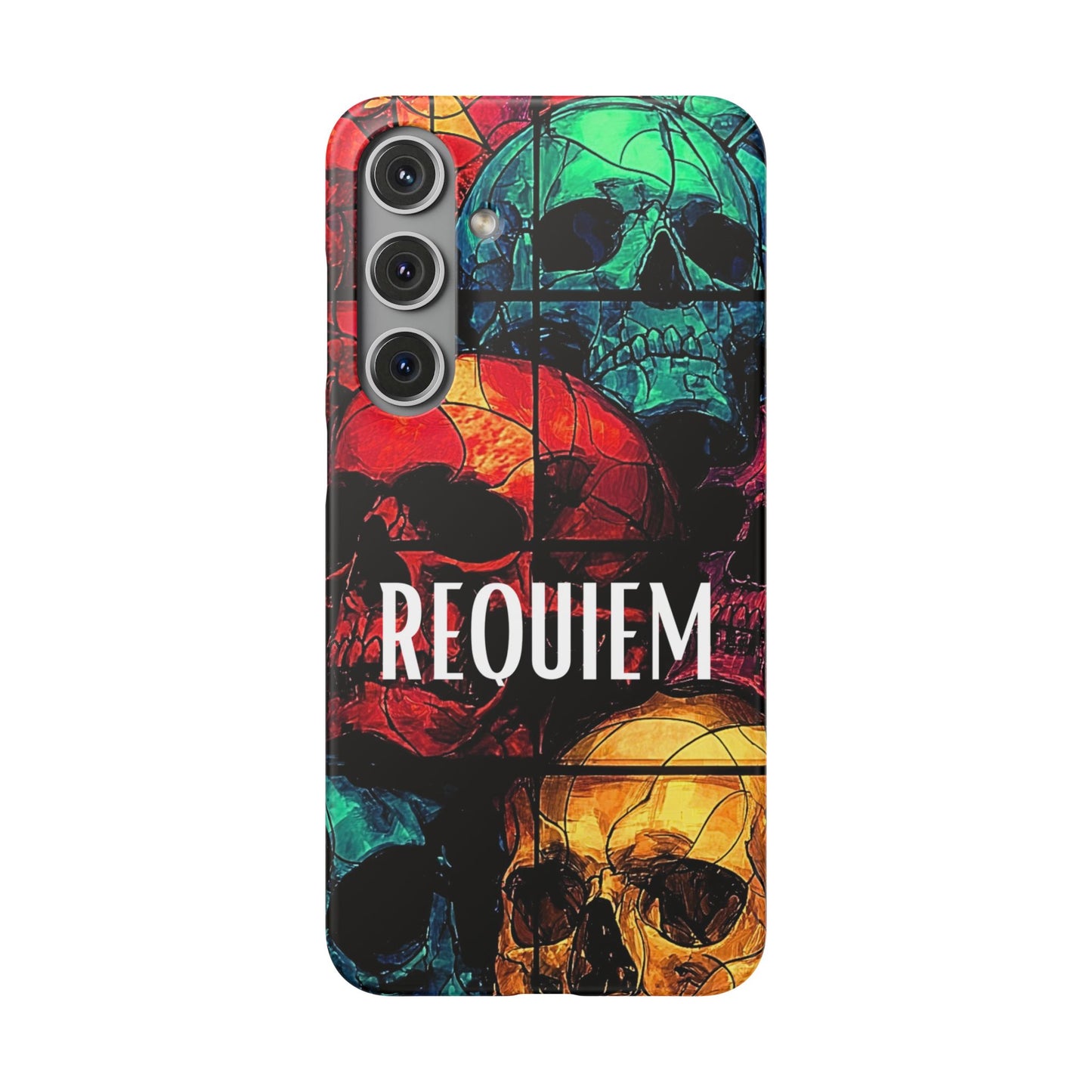 Halloween Custom Requiem Skull Snap Case Phone Cover for iPhone and Samsung