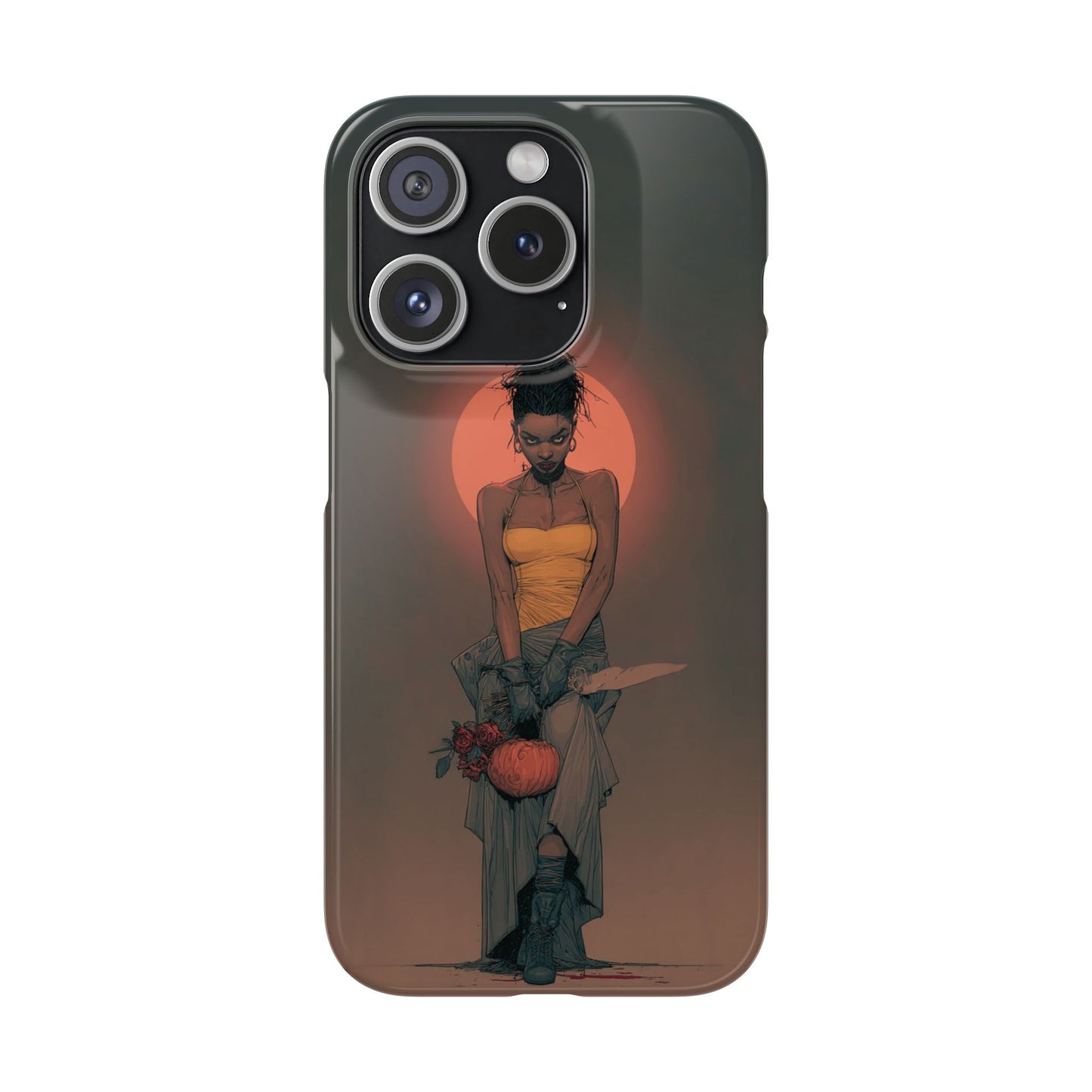 Creepy Vampire Girl Snap Case, Halloween Style iPhone Samsung Cover, Spooky Gothic Phone Accessories, Scary Horror Character Device