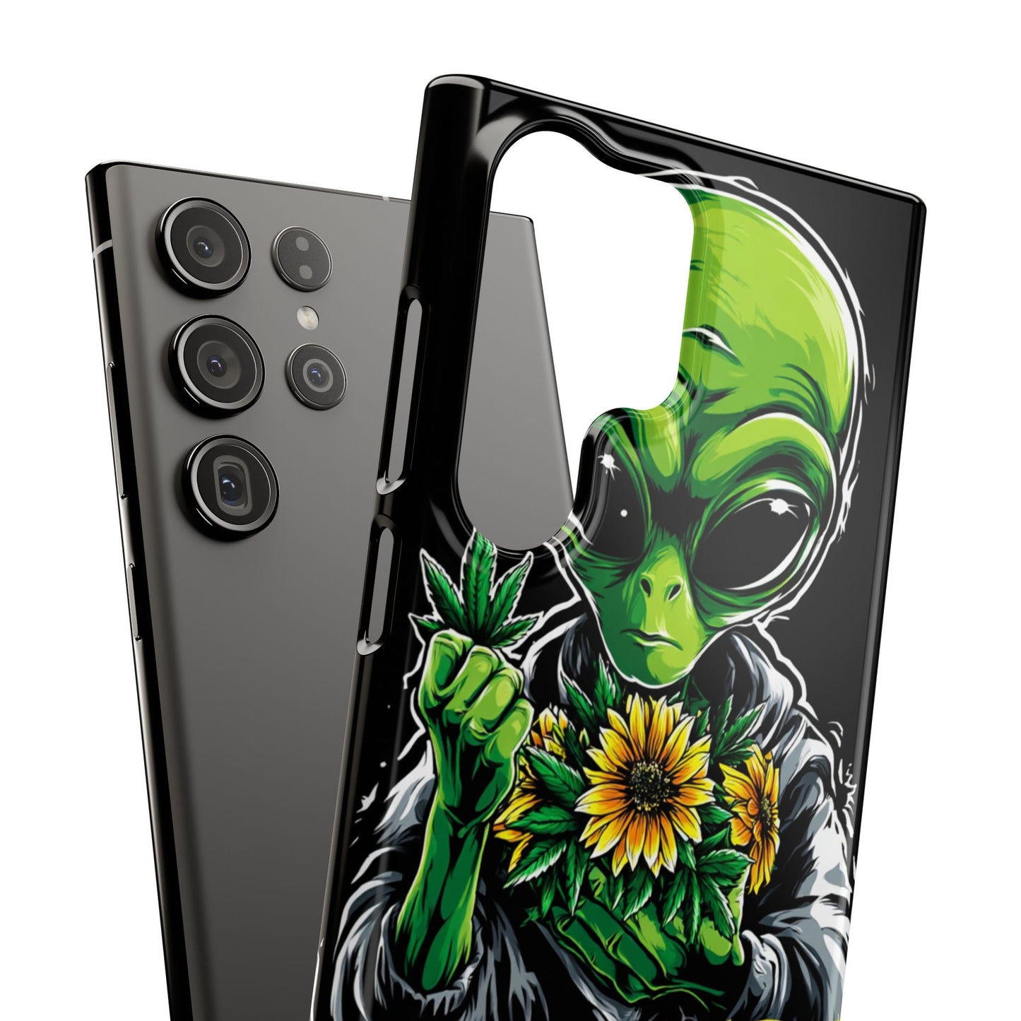 Alien Floral Snap Cases, Fun Phone Case, Gifts for Sci-Fi Lovers, Cute Alien Decor, Unique Tech Accessories