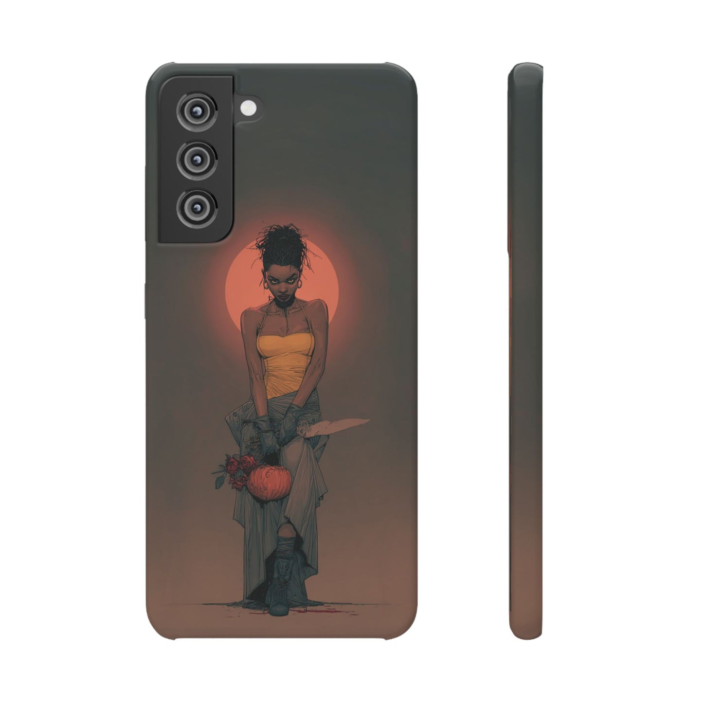 Creepy Vampire Girl Snap Case, Halloween Style iPhone Samsung Cover, Spooky Gothic Phone Accessories, Scary Horror Character Device