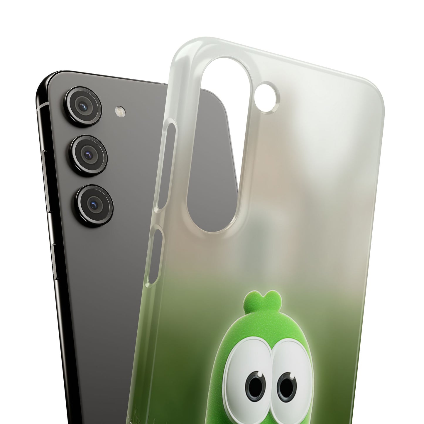 Cute Green Creature Phone Case, Snap Cases, Green Monster Phone Cover, Fun Phone Accessory, Playful Gift for Kids