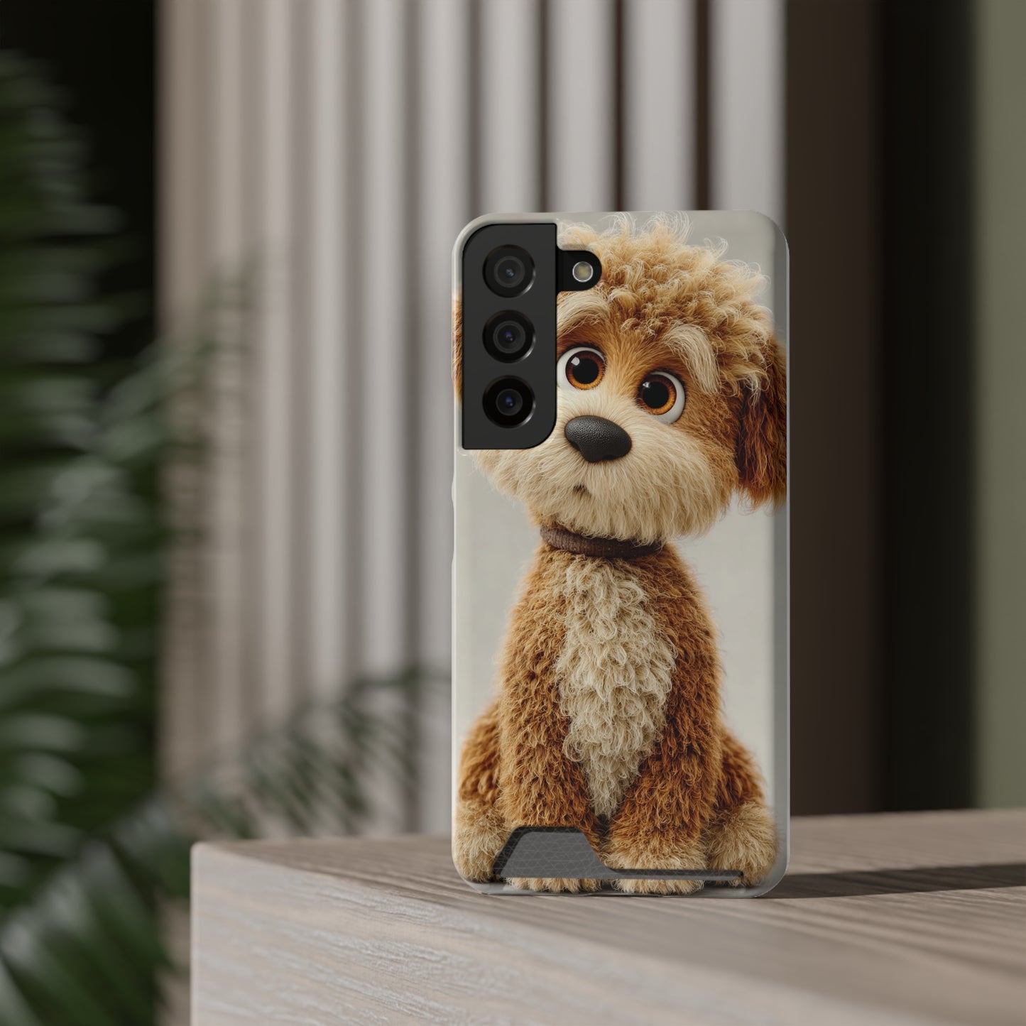 Cute Dog Phone Case With Card Holder, Pet Lover Gift, Stylish Phone Accessory, Dog-Themed Phone Cover, Animal Aesthetic