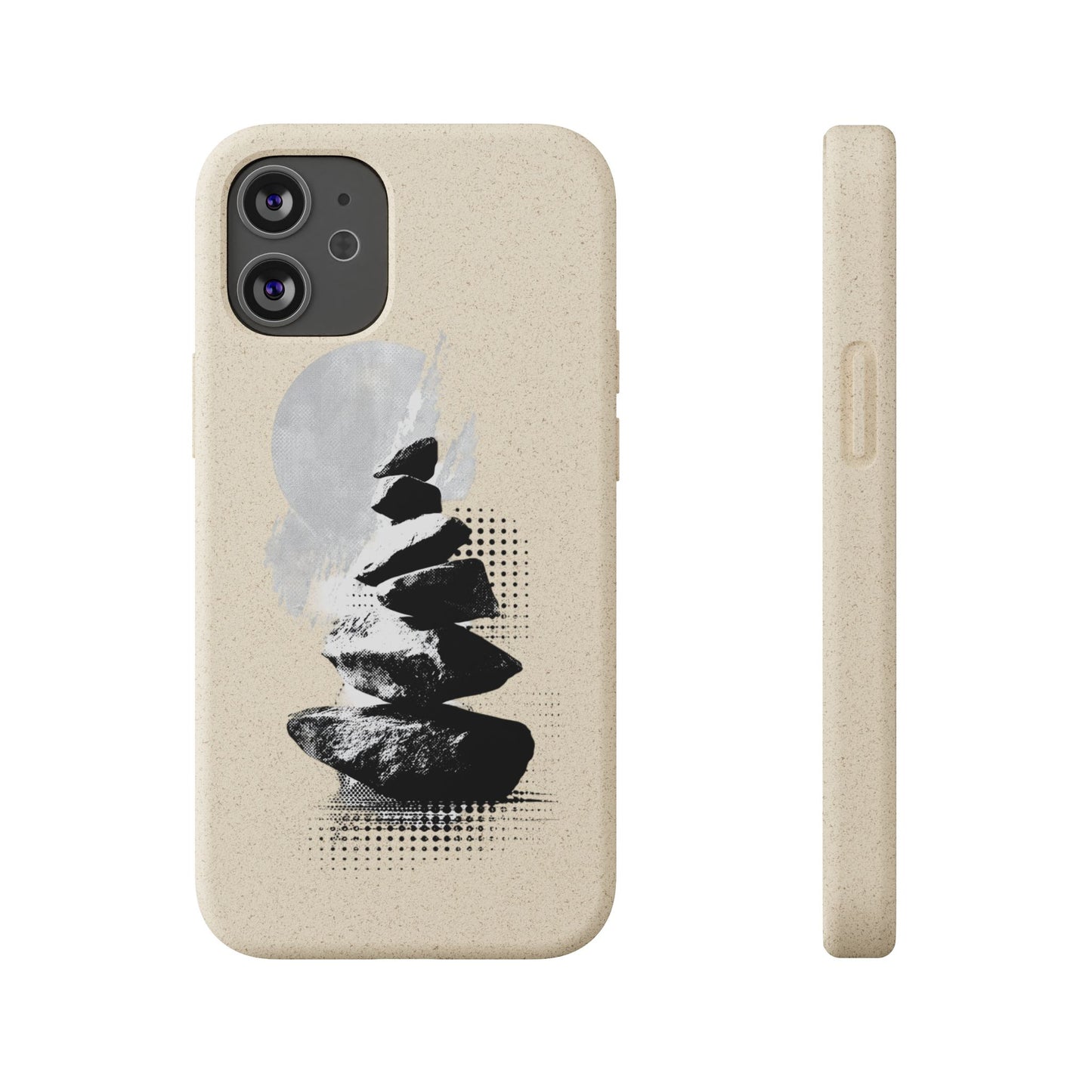 Biodegradable Plastic Free Phone Case Minimalistic Cairn Design Suitable For Iphones And Samsungs