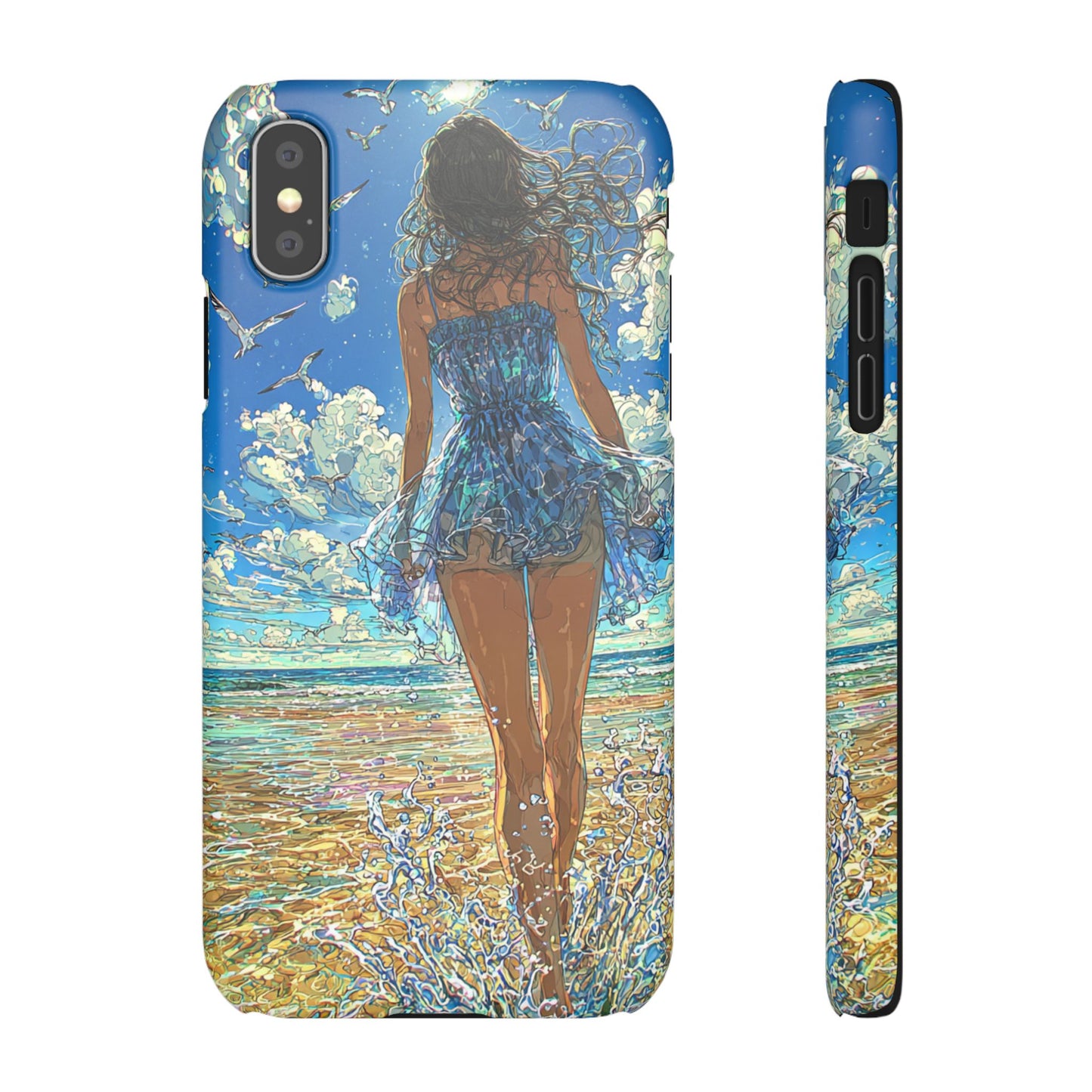 Summer Breeze Snap Case, Ocean Art Phone Cover, Beach Vibes Cell Case, Gift for Her, Custom Phone Accessory