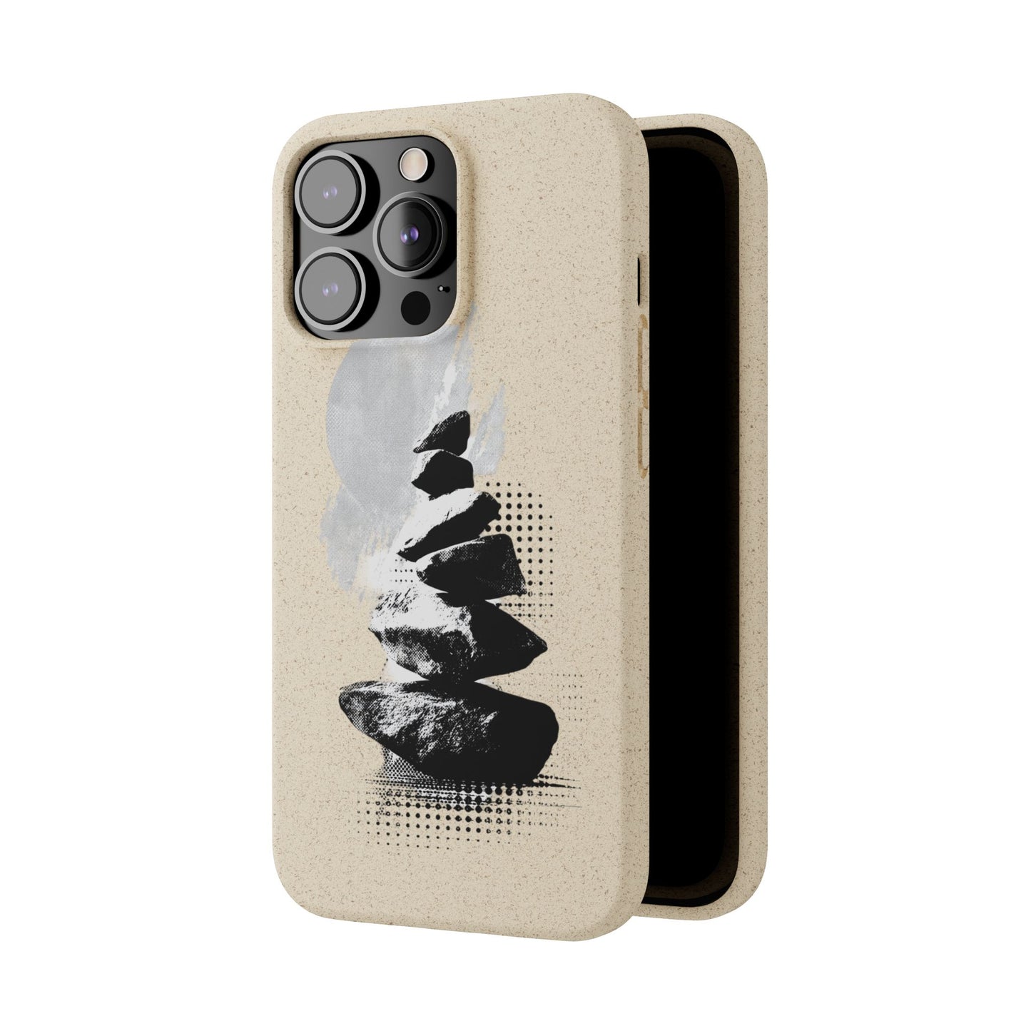 Biodegradable Plastic Free Phone Case Minimalistic Cairn Design Suitable For Iphones And Samsungs