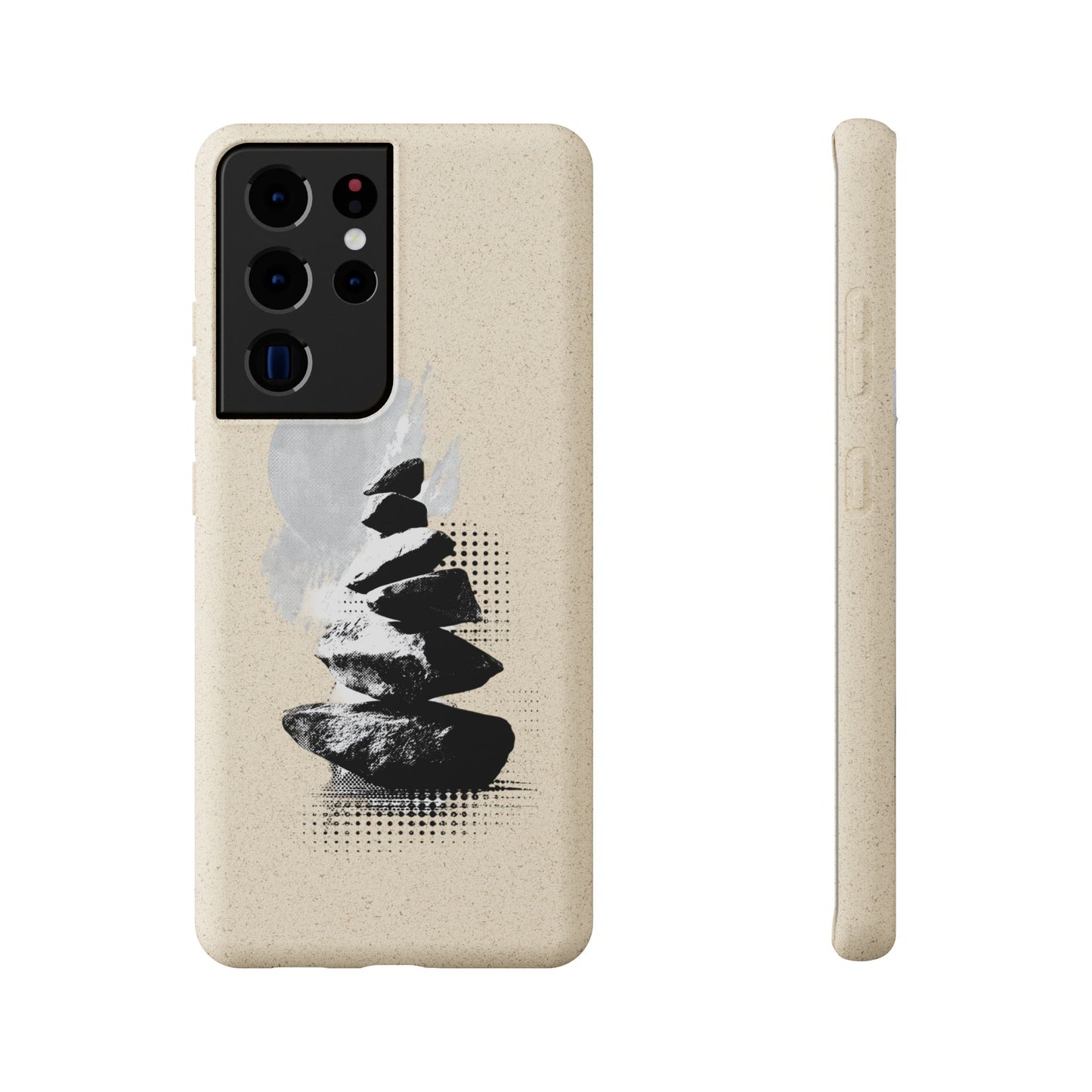 Biodegradable Plastic Free Phone Case Minimalistic Cairn Design Suitable For Iphones And Samsungs
