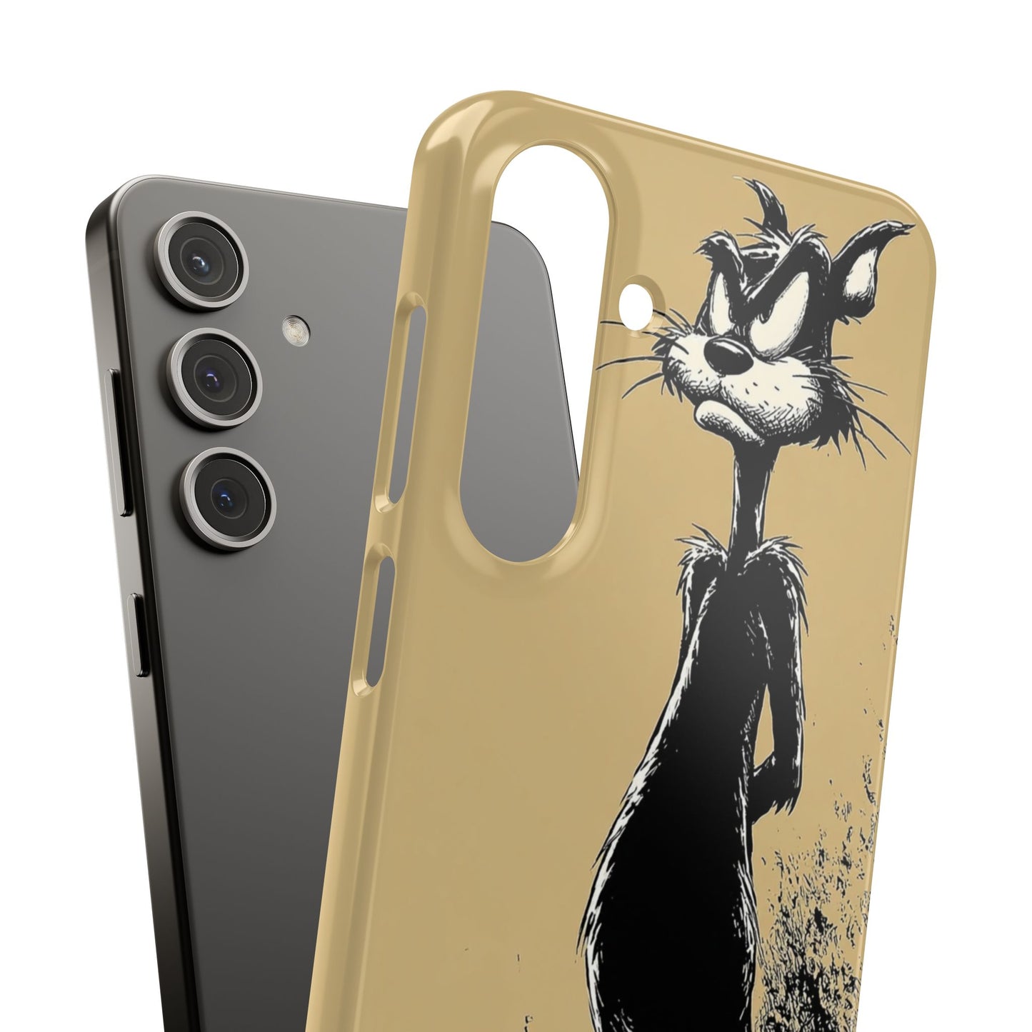Whimsical Cartoon Snap Case, Fun Phone Cover, Unique Gift for Cat Lovers, Vibrant Art Case, Ideal for Birthdays
