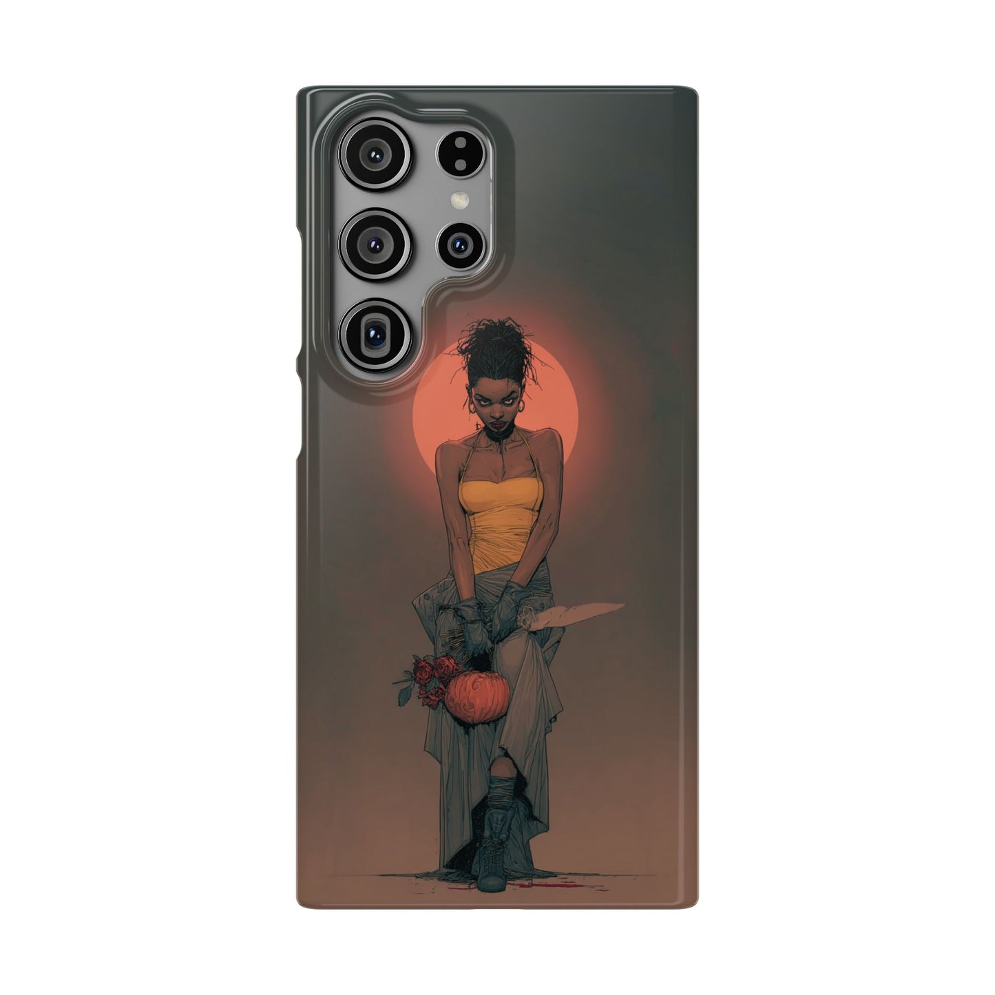 Creepy Vampire Girl Snap Case, Halloween Style iPhone Samsung Cover, Spooky Gothic Phone Accessories, Scary Horror Character Device