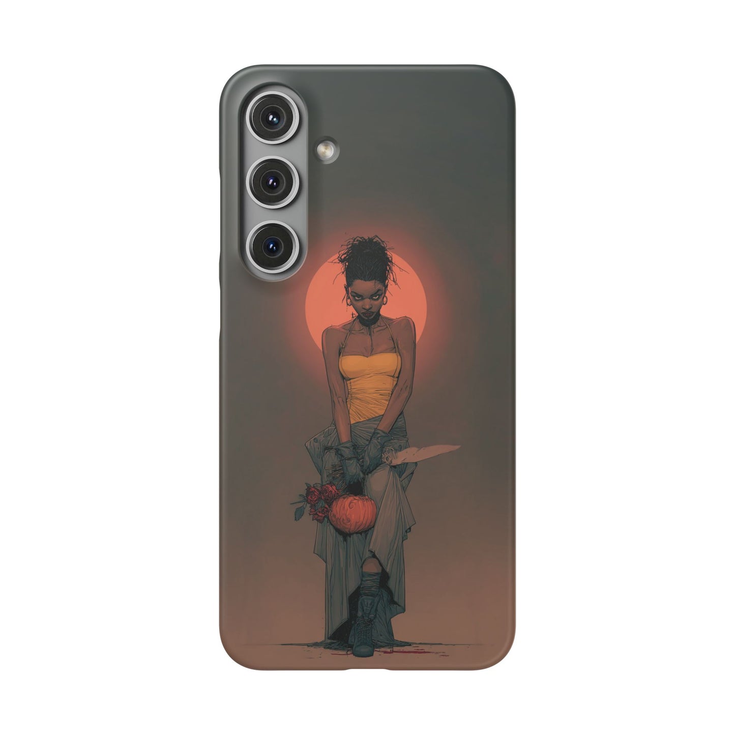 Creepy Vampire Girl Snap Case, Halloween Style iPhone Samsung Cover, Spooky Gothic Phone Accessories, Scary Horror Character Device