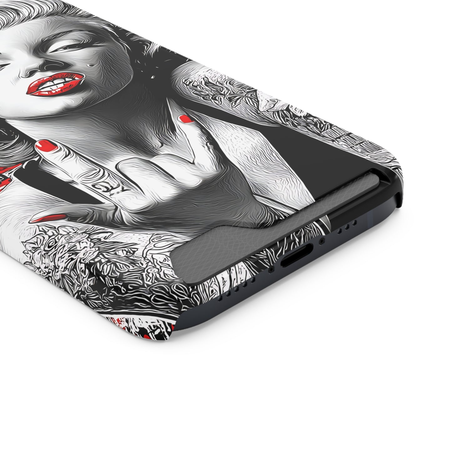 Bold Marilyn Monroe Phone Case with Card Holder, Stylish Phone Cover, Unique Gift for Her, Pop Culture Accessory, Modern Art Decor
