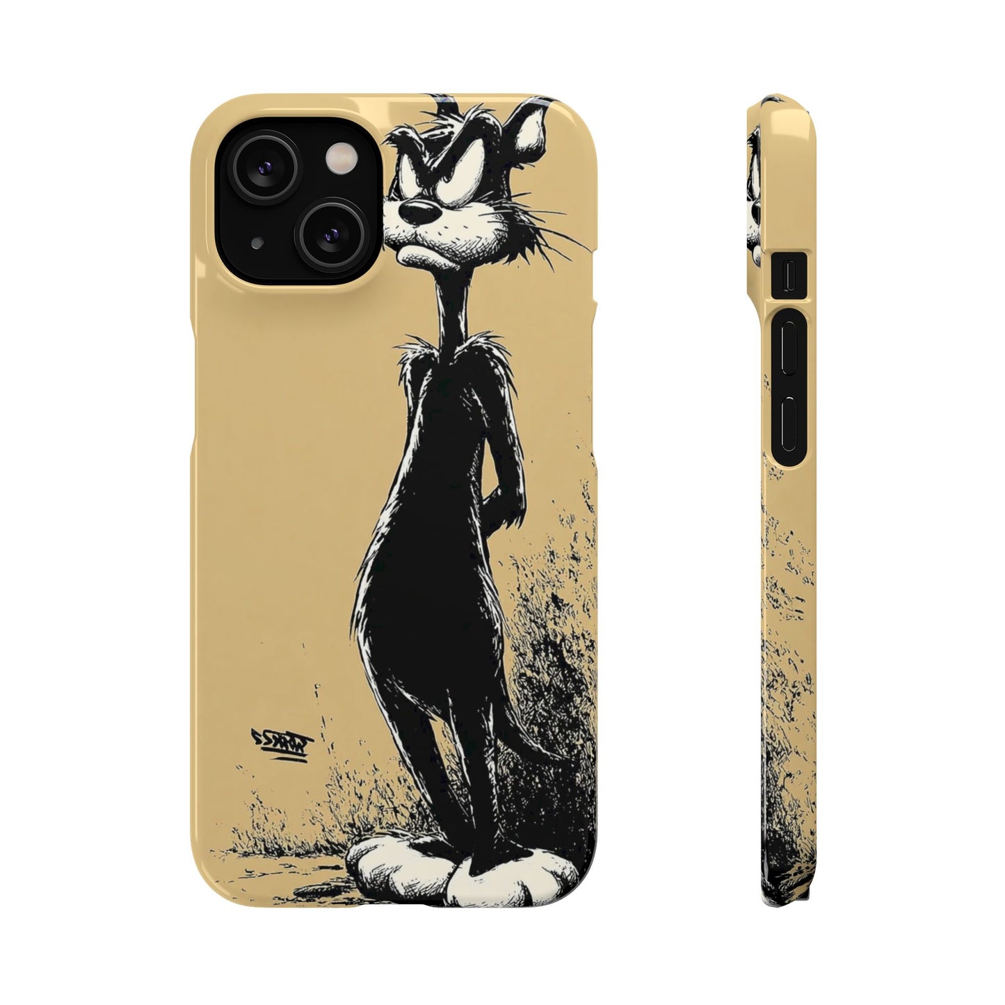 Whimsical Cartoon Snap Case, Fun Phone Cover, Unique Gift for Cat Lovers, Vibrant Art Case, Ideal for Birthdays