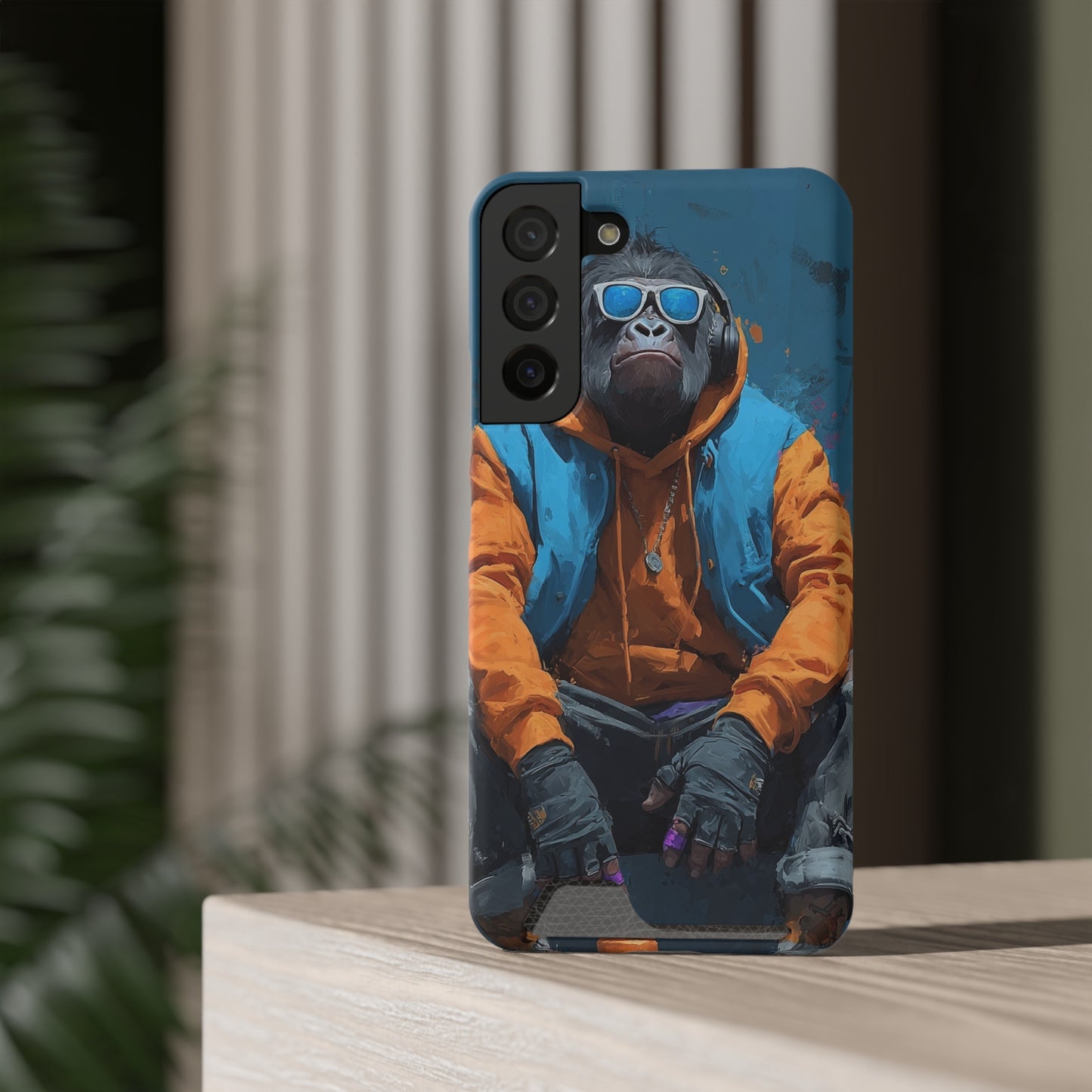 Trendy Phone Case with Card Holder, Stylish Smartphone Protector, Unique Gift for Teens, Graphic Phone Cover, Cool Accessories