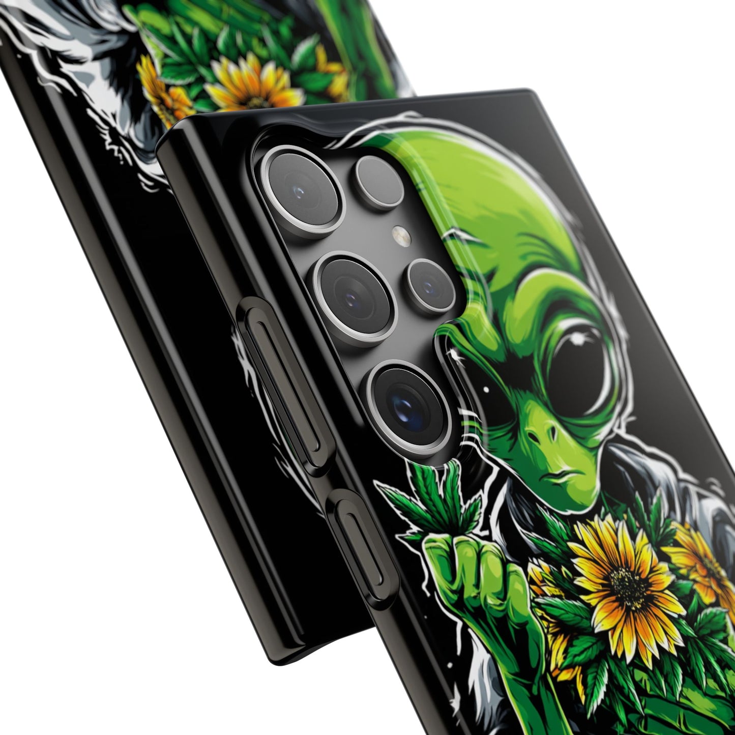 Alien Floral Snap Cases, Fun Phone Case, Gifts for Sci-Fi Lovers, Cute Alien Decor, Unique Tech Accessories