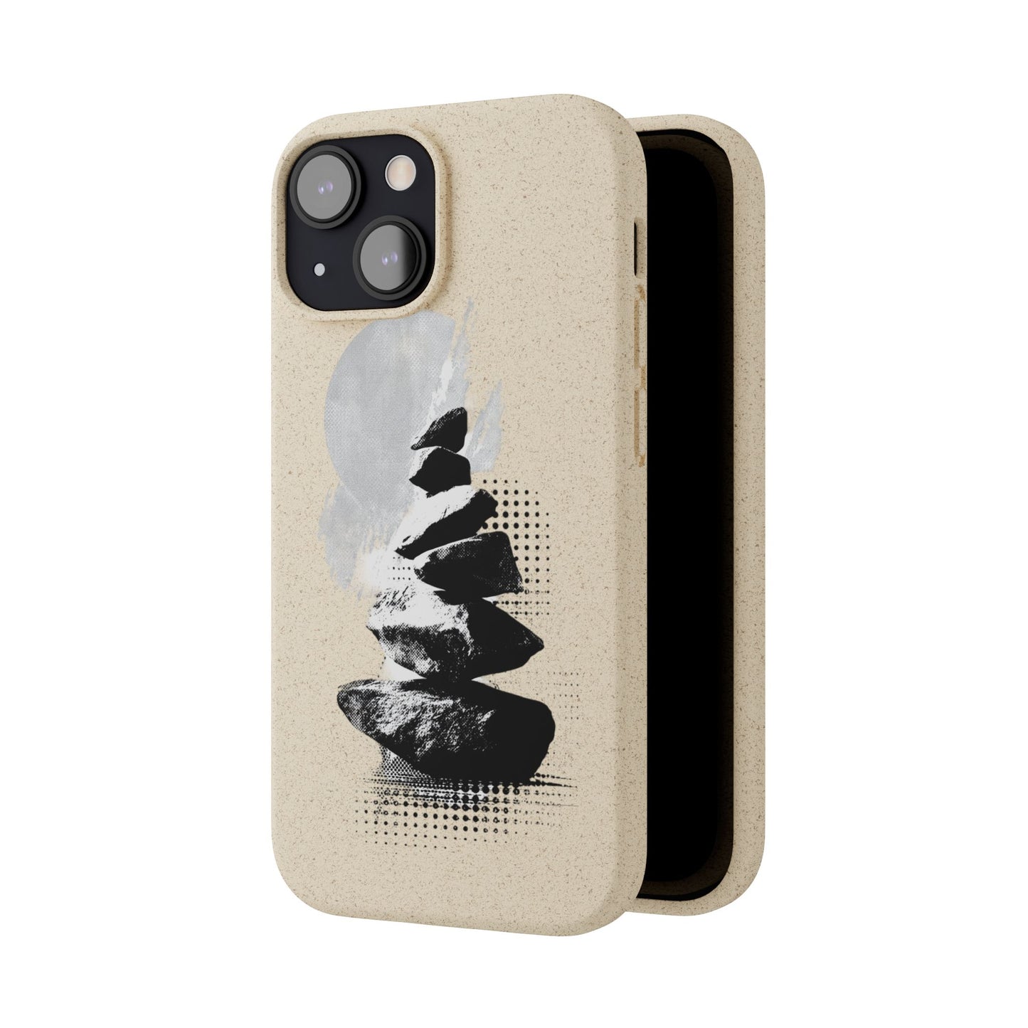 Biodegradable Plastic Free Phone Case Minimalistic Cairn Design Suitable For Iphones And Samsungs