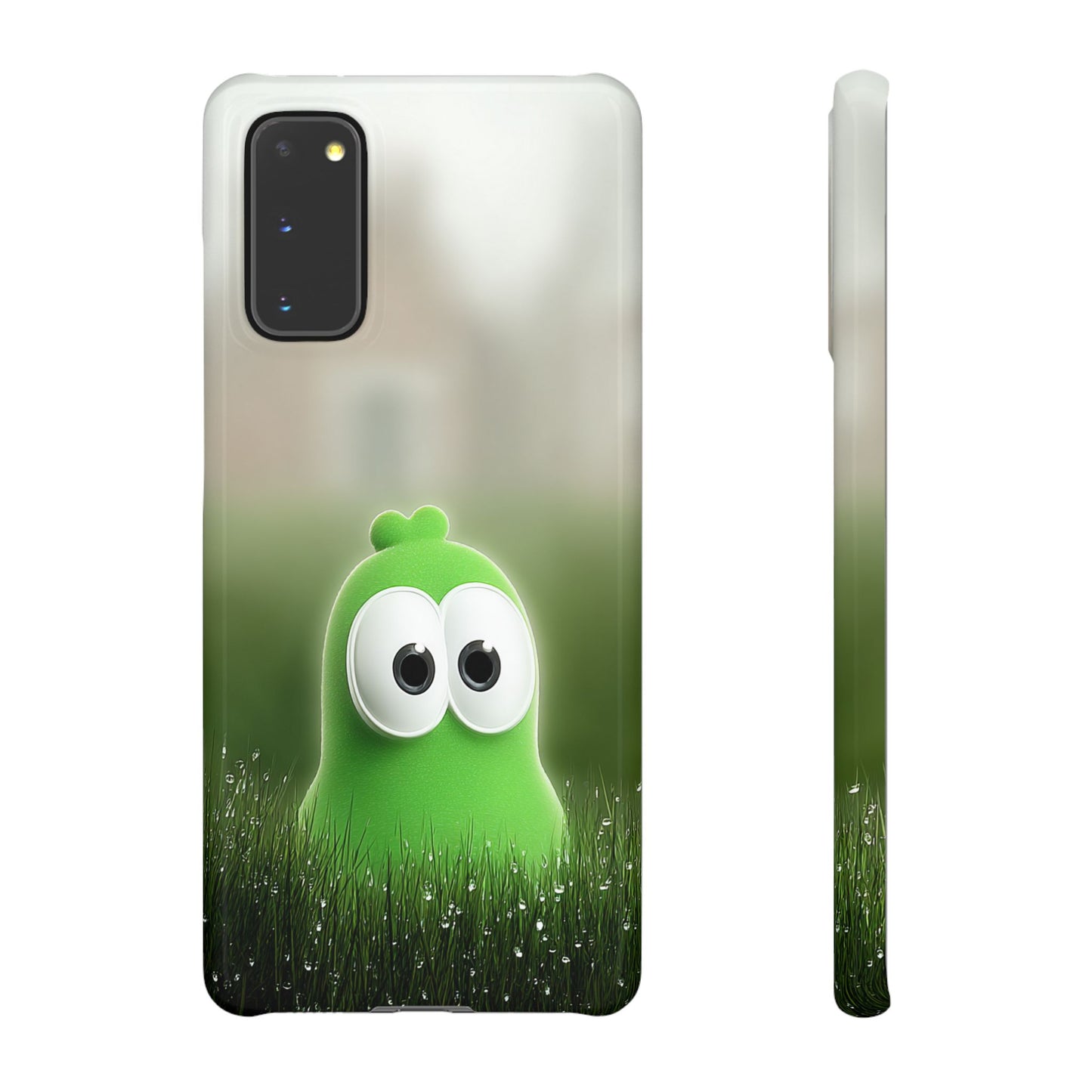Cute Green Creature Phone Case, Snap Cases, Green Monster Phone Cover, Fun Phone Accessory, Playful Gift for Kids