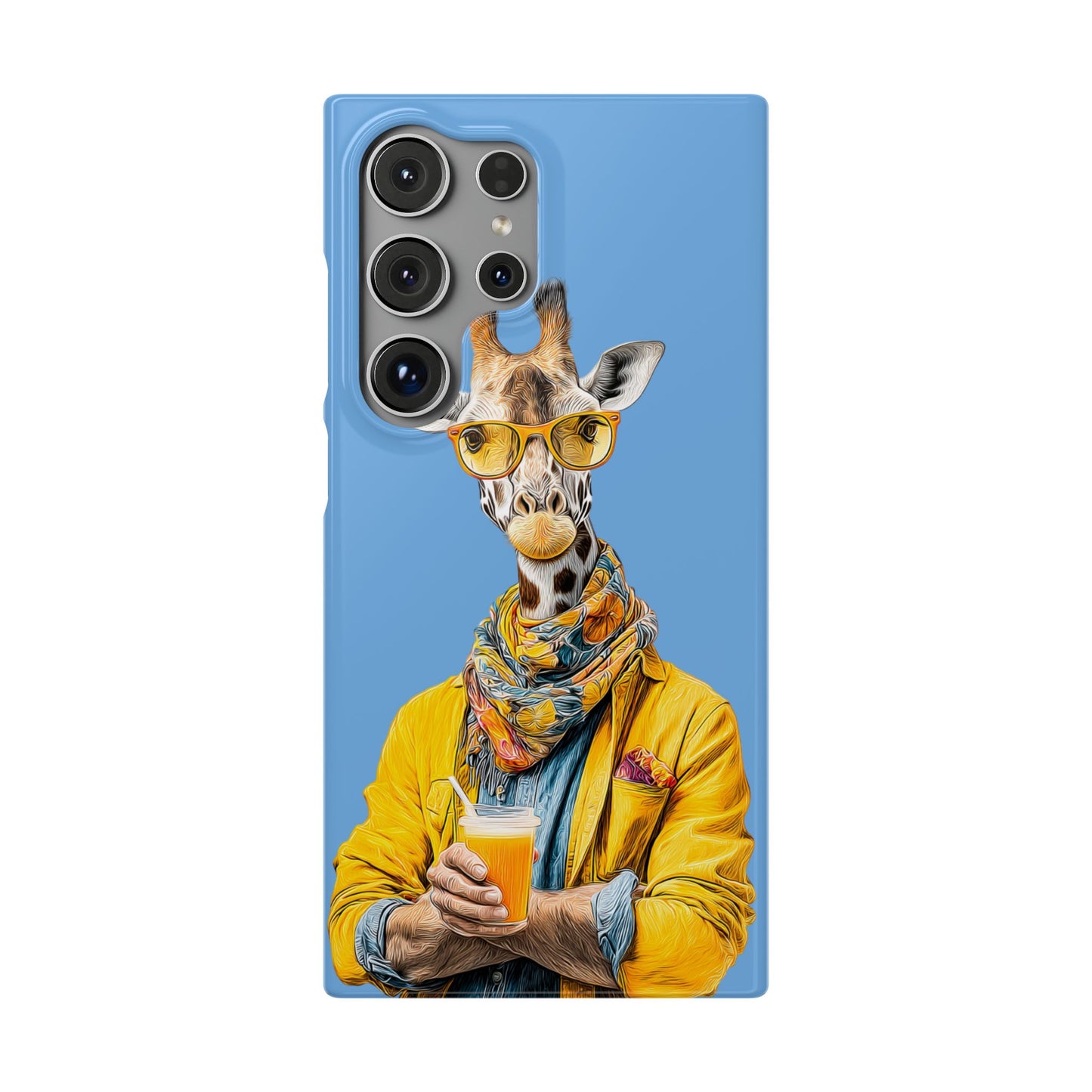 Giraffe Blue Snap Case Phone Cover for Animal Lover Iphone and Samsung models