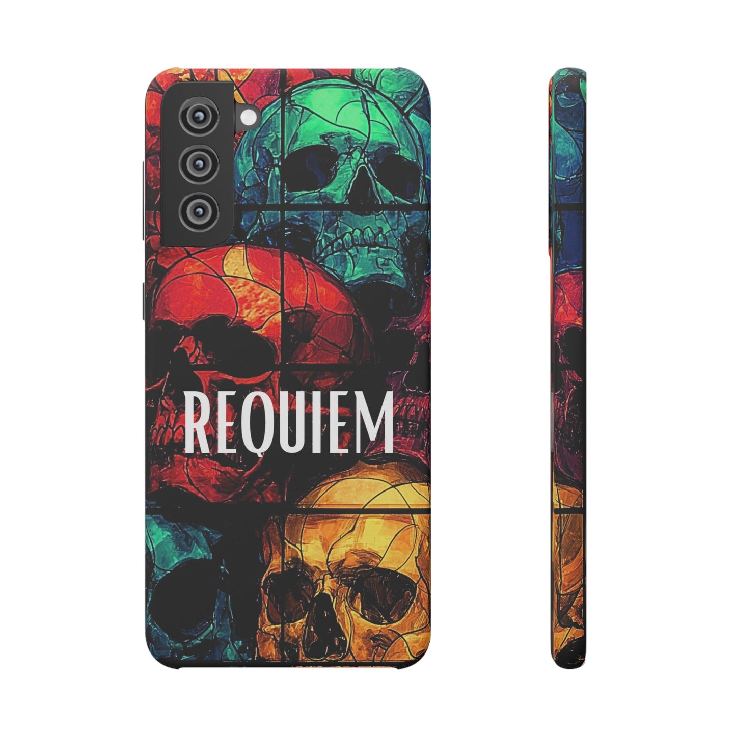 Halloween Custom Requiem Skull Snap Case Phone Cover for iPhone and Samsung