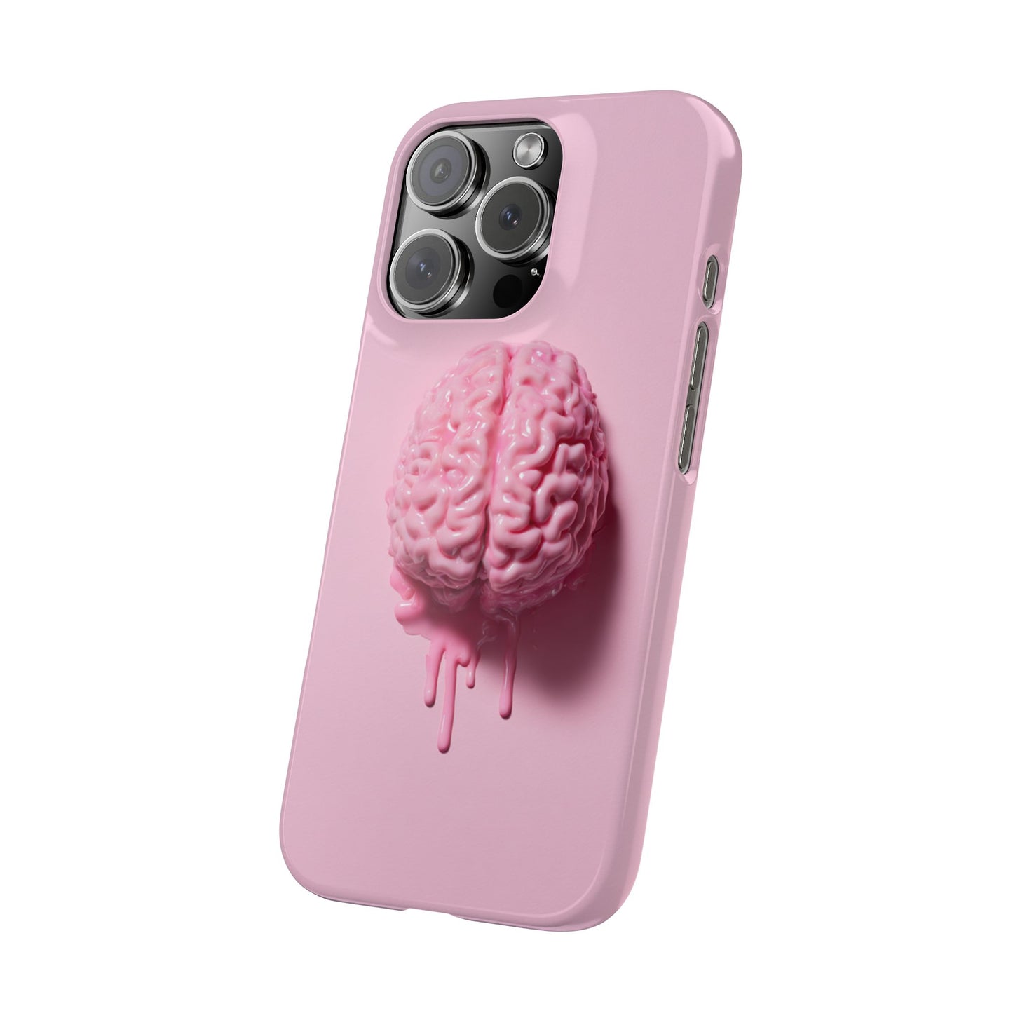 Slim Cases, Brain Design Phone Case With Card Holder, Cute Tech Accessory, Unique Gift for Students, Stylish Phone Protection, Valentine's