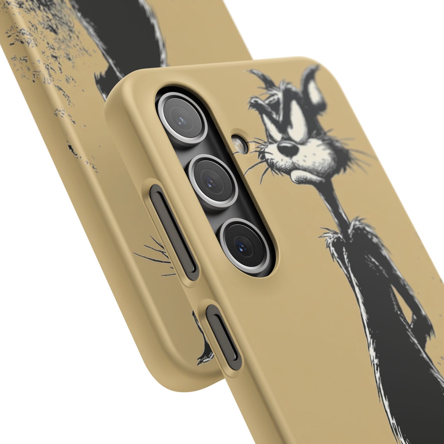 Whimsical Cartoon Snap Case, Fun Phone Cover, Unique Gift for Cat Lovers, Vibrant Art Case, Ideal for Birthdays