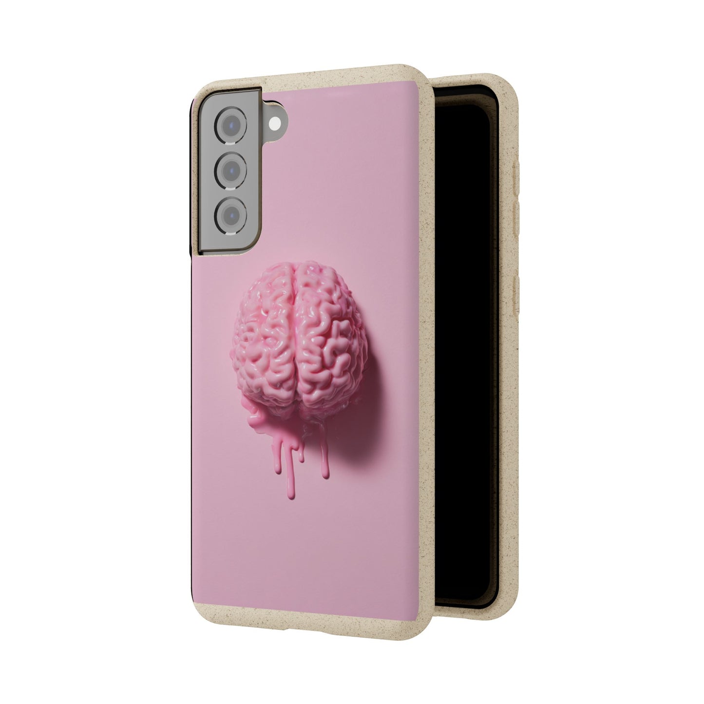 Eco-Friendly Brain Design Phone Case, Biodegradable Phone Cover, Unique Gift for Tech Lovers, Sustainable Accessory, Cute Phone Case